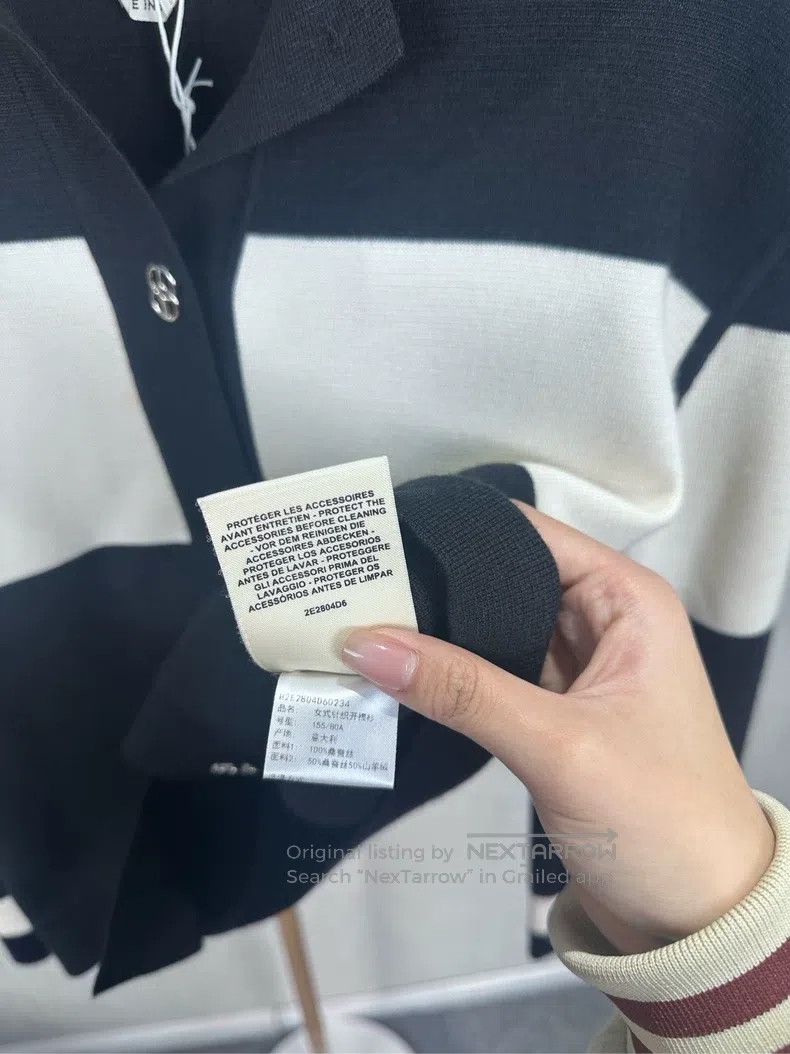 Hermes Hermes Black and white striped sweater cardigan Size XXS / US 00 / IT 34 - 4 Thumbnail