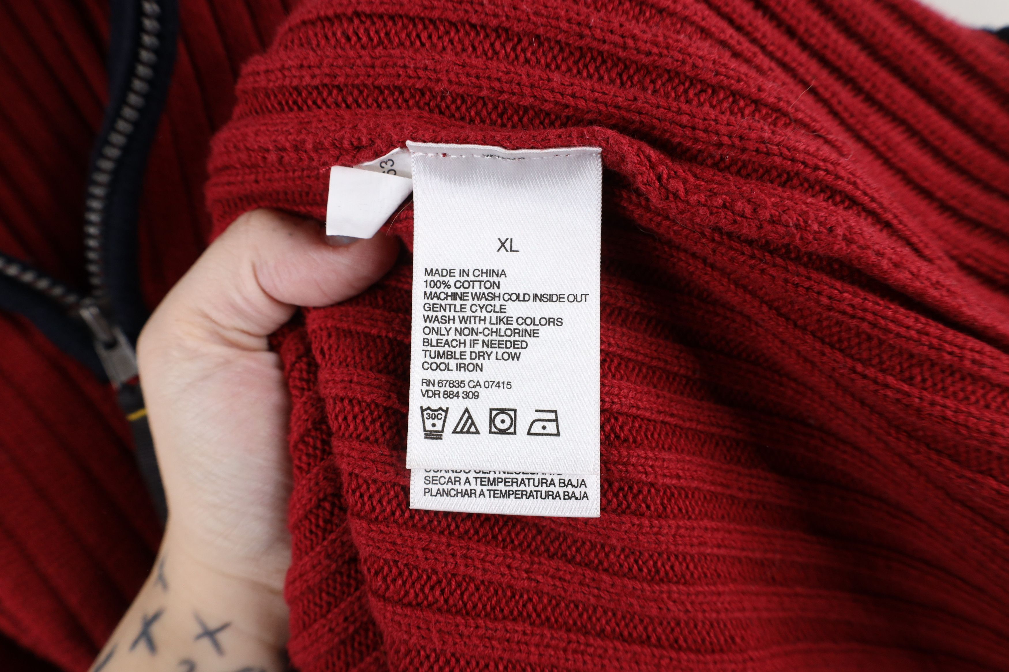 Nautica × Vintage Vintage 90s Nautica Ribbed Knit Half Zip Pullover Sweater Size US XL / EU 56 / 4 - 7 Thumbnail