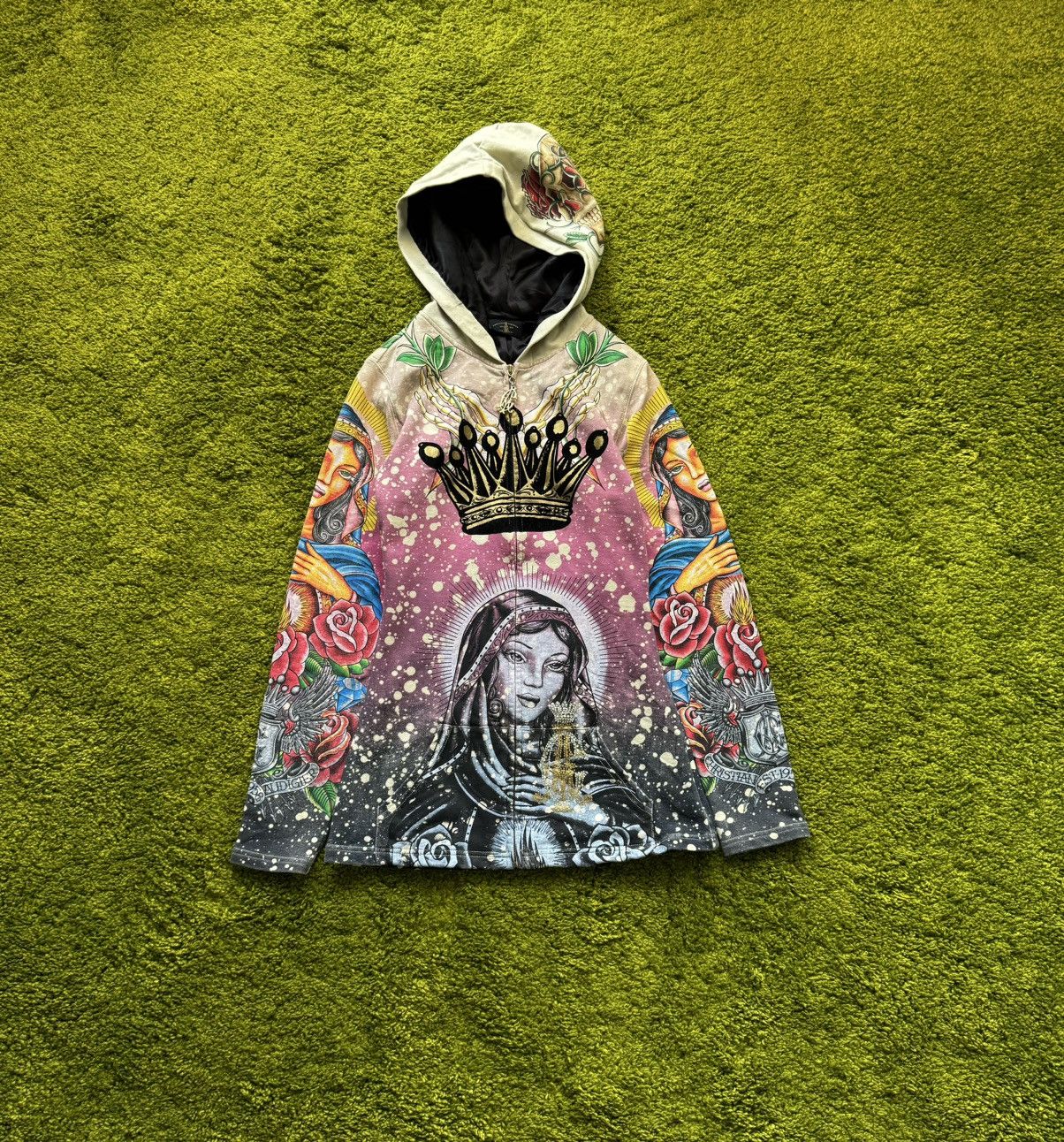 Christian Audigier × Ed Hardy × Vintage Christian Audigier Y2K vintage Saint Virgin Mary hoodie Size S / US 4 / IT 40 - 1 Thumbnail