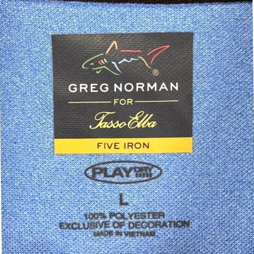 Tasso Elba Greg Norman Golf Polo Shirt Mens Large Play Dry Blue Tasso Elba Logo Rugby Size US L / EU 52-54 / 3 - 3 Thumbnail