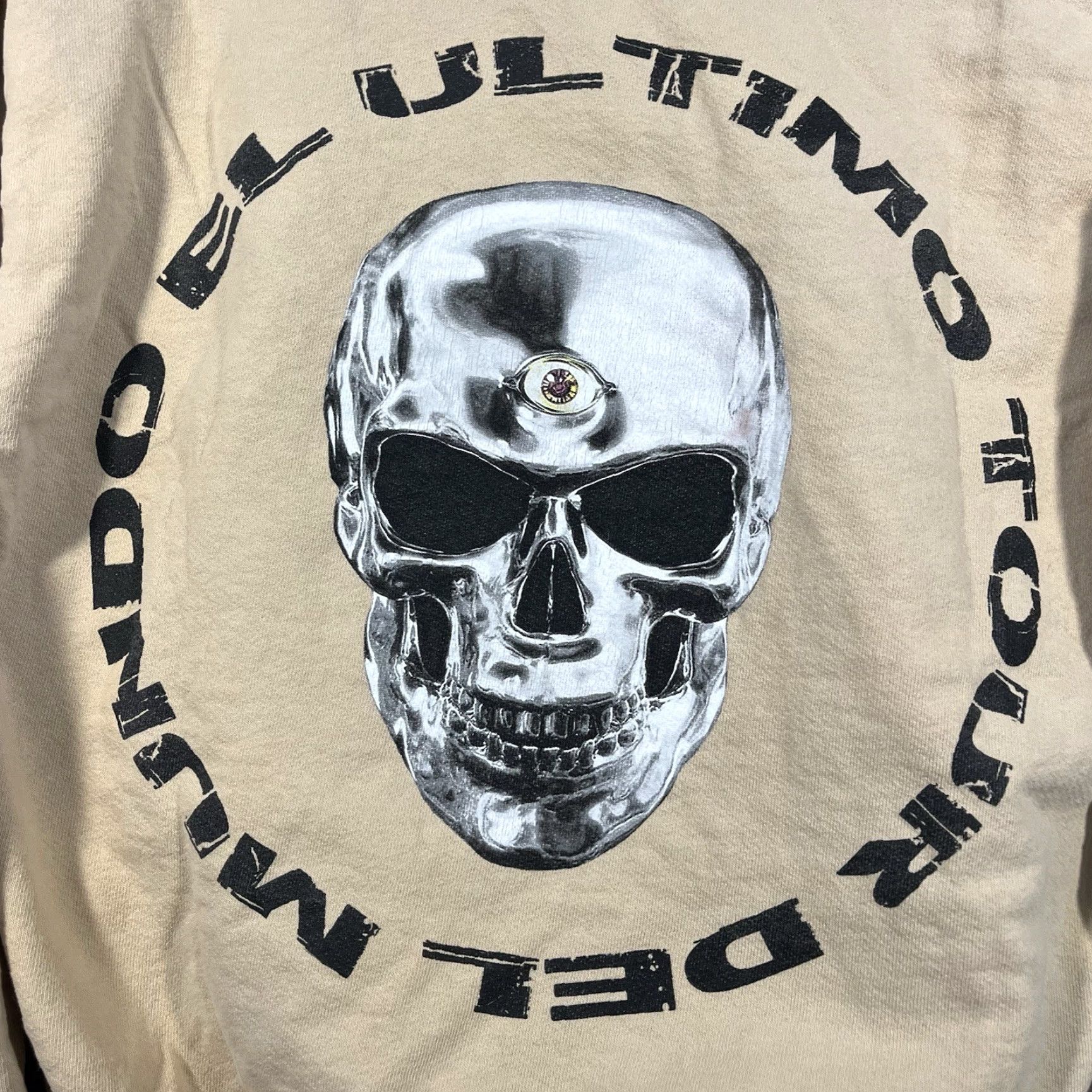 Vintage Bad Bunny El Ultimo Tour Del Mundo Unisex Hoodie Adult Medium Skull Merch Beige Size US M / EU 48-50 / 2 - 2 Thumbnail