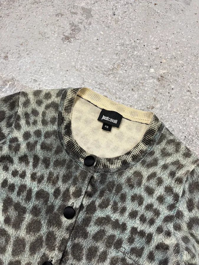 Just Cavalli AW2014 Cavalli Green Leopard Cardigan Size XS / US 0-2 / IT 36-38 - 6 Thumbnail