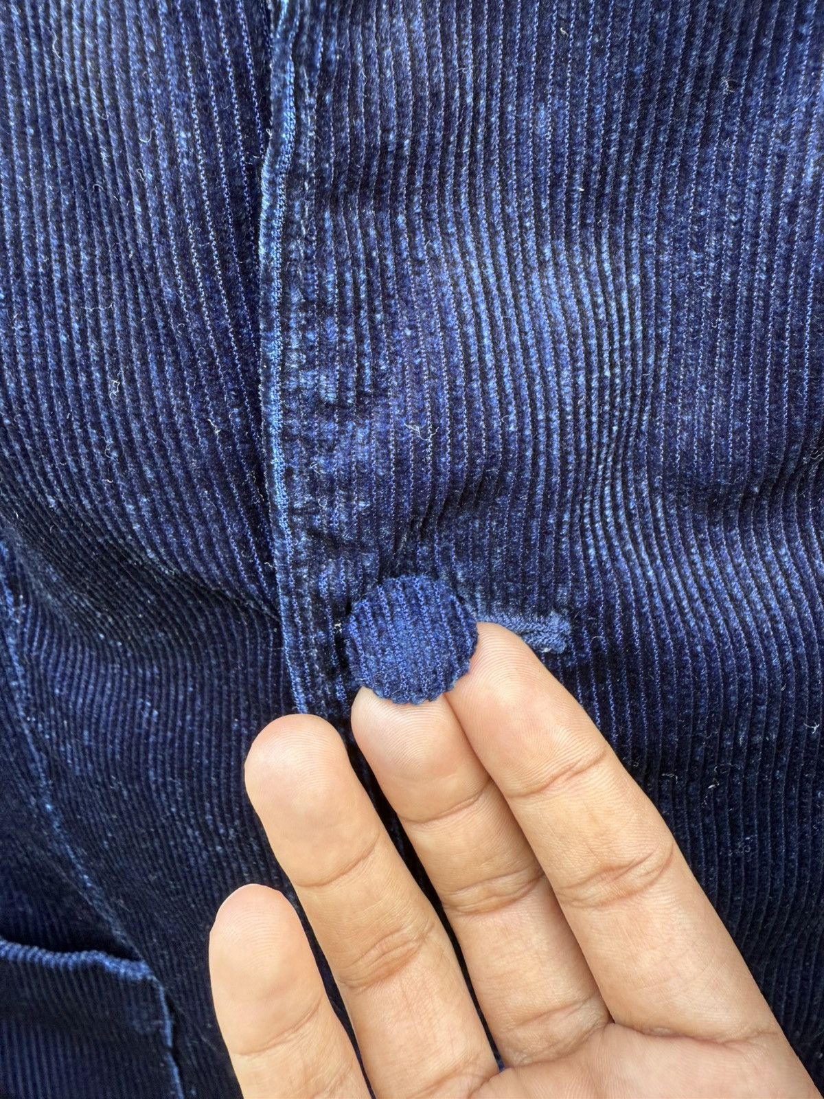 Blue Blue Japan 🔥RARE🔥BLUEBLUE JAPAN Pure Indigo “Arigato” Corduroy Blazer Size 40S - 6 Thumbnail