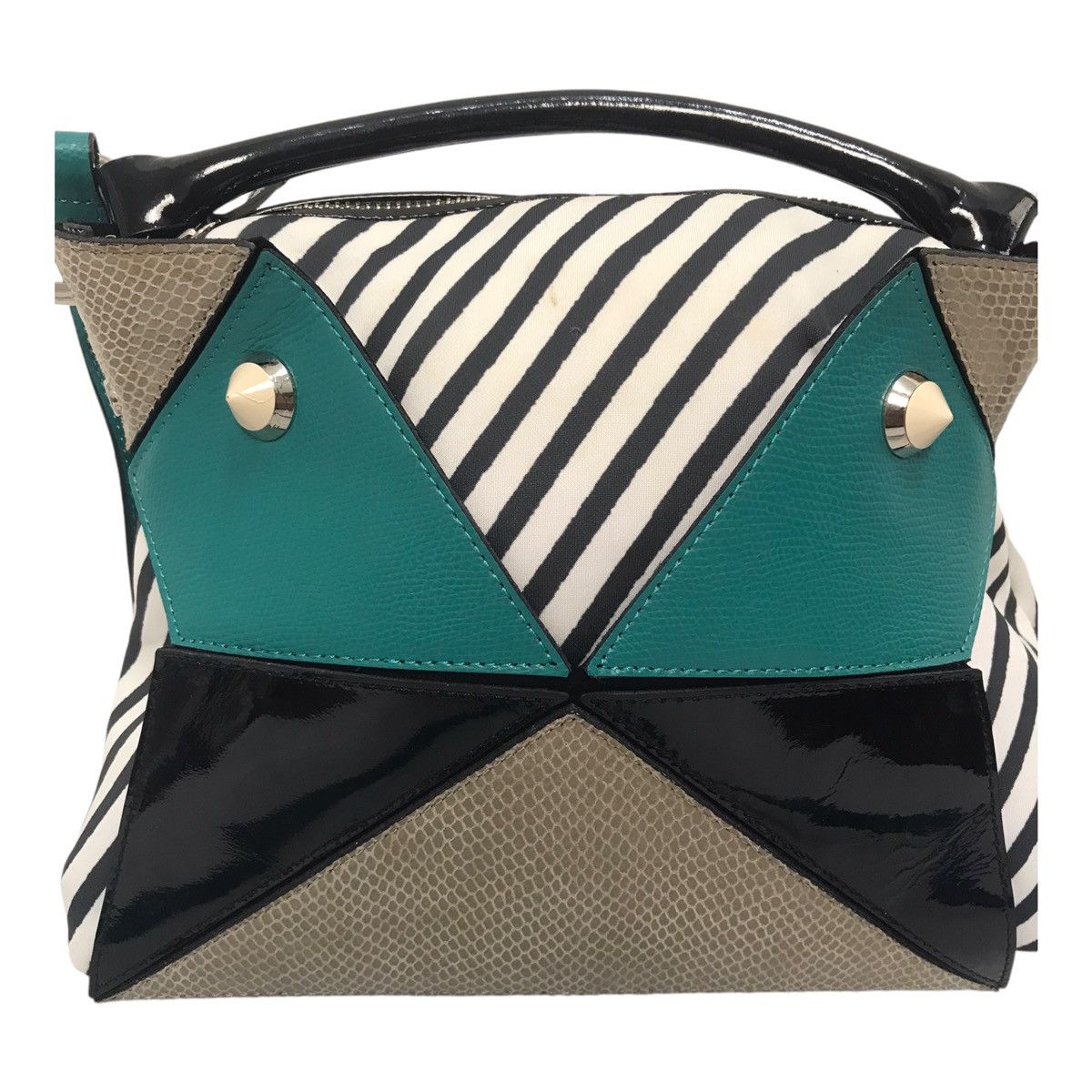 Hiroko Koshino Homme × Japanese Brand Hiroko Koshino Patchwork Multicolour SlingBag/tote Bag Size ONE SIZE - 4 Thumbnail