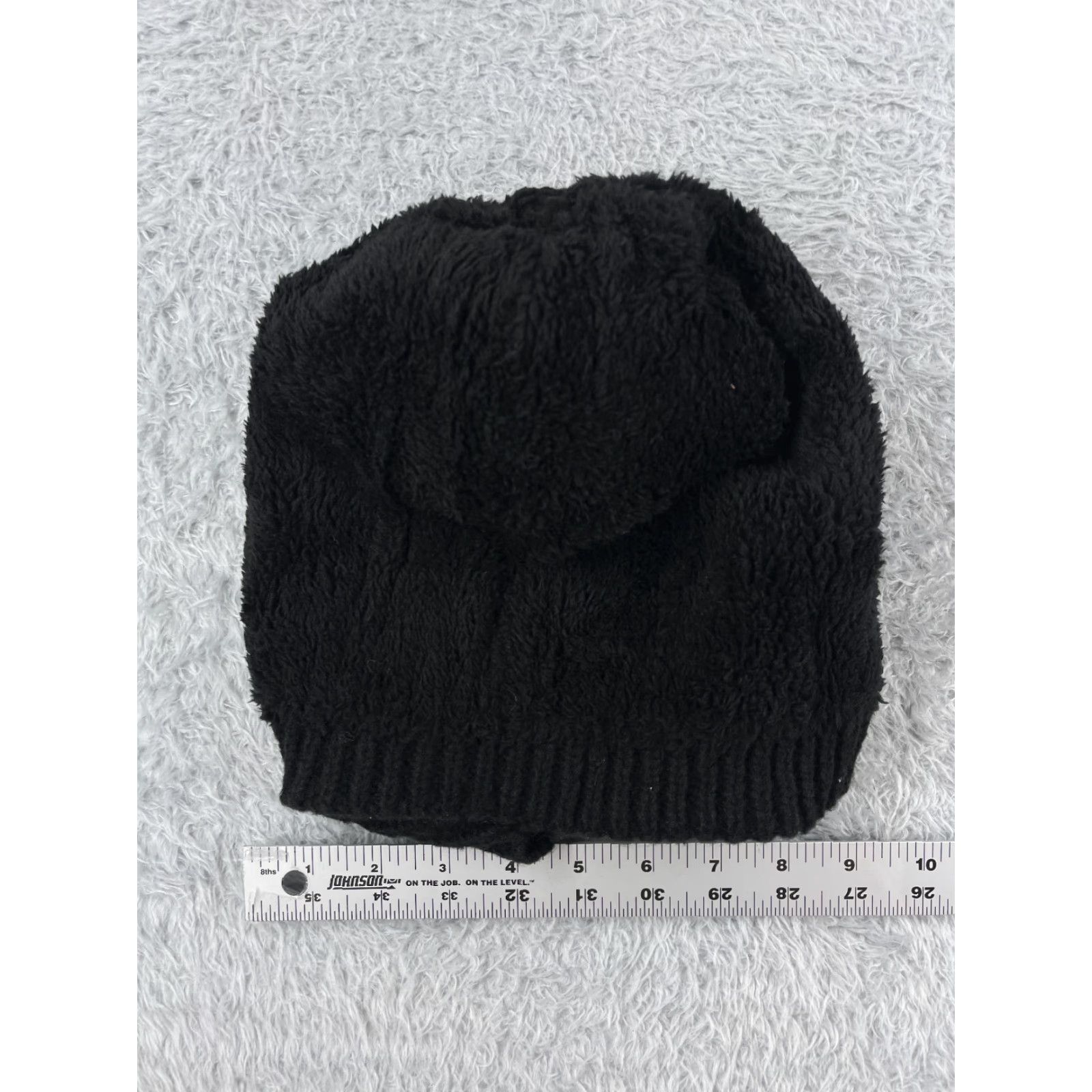 Vintage Sonoma Beanie Adult One Size Black Cable Knit Polyester Lined Ski Pom Size ONE SIZE - 5 Thumbnail