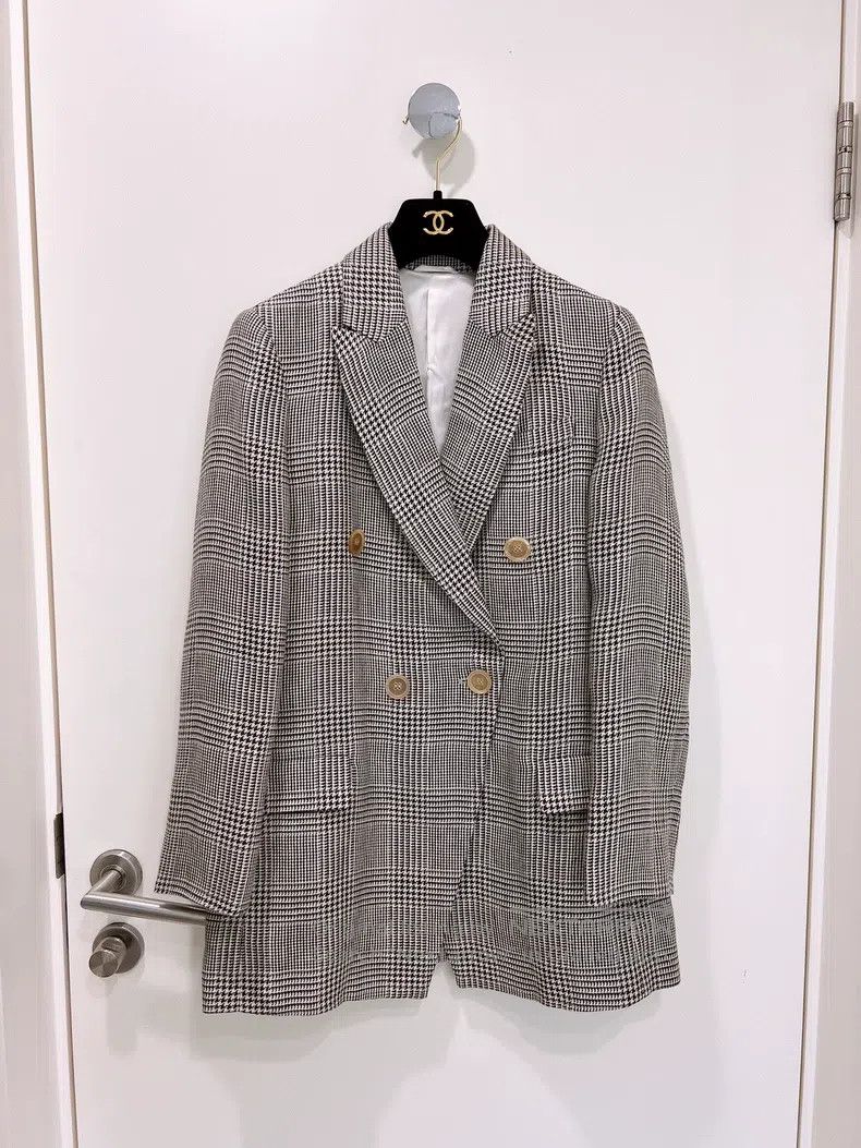 Brunello Cucinelli Brunello Cucinelli Plaid Linen Blazer Size XS / US 0-2 / IT 36-38 - 1 Thumbnail