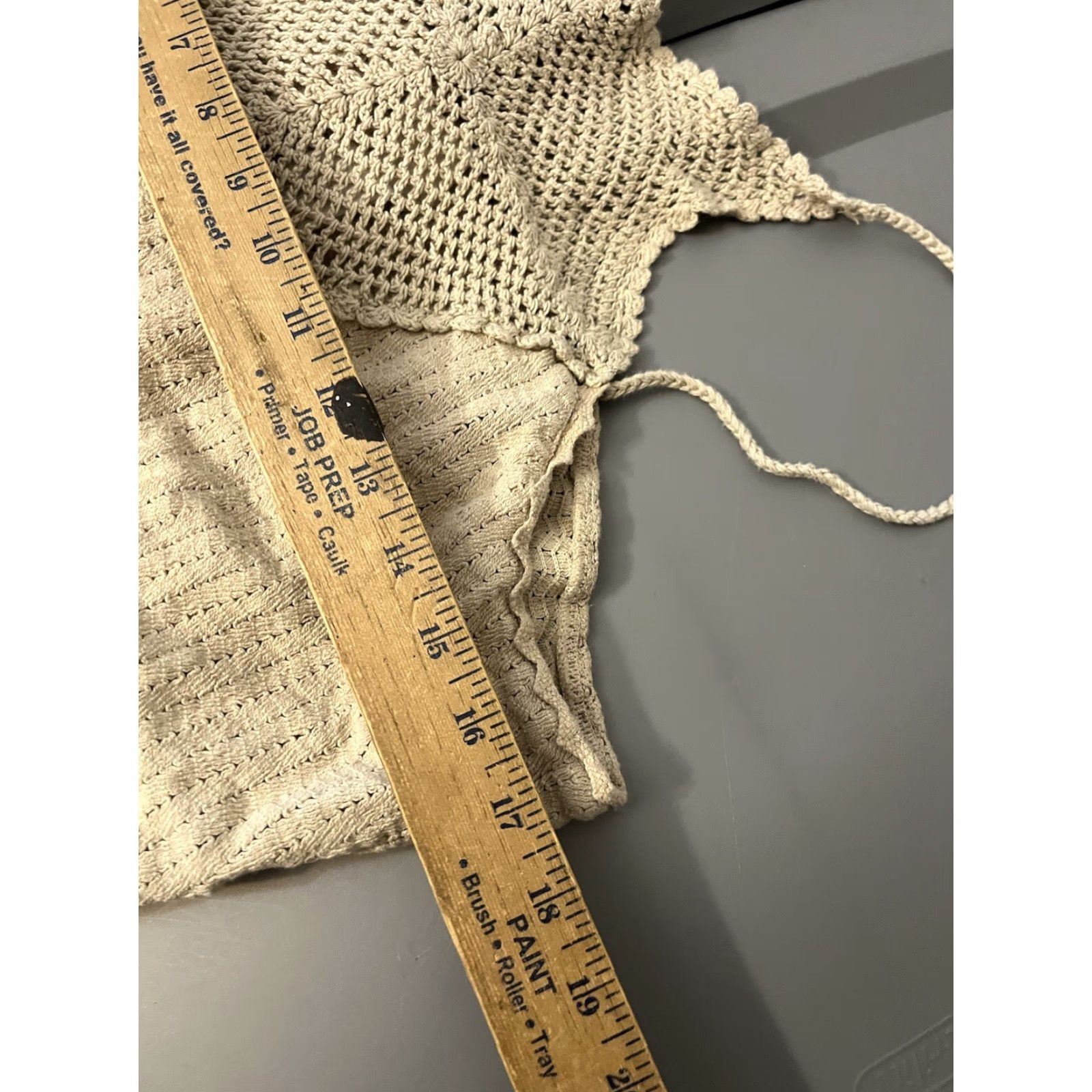 H&M H&M Crochet Knit Crop Top Tank Beige Scalloped Cotton Boho Size XL Size XL / US 12-14 / IT 48-50 - 5 Thumbnail