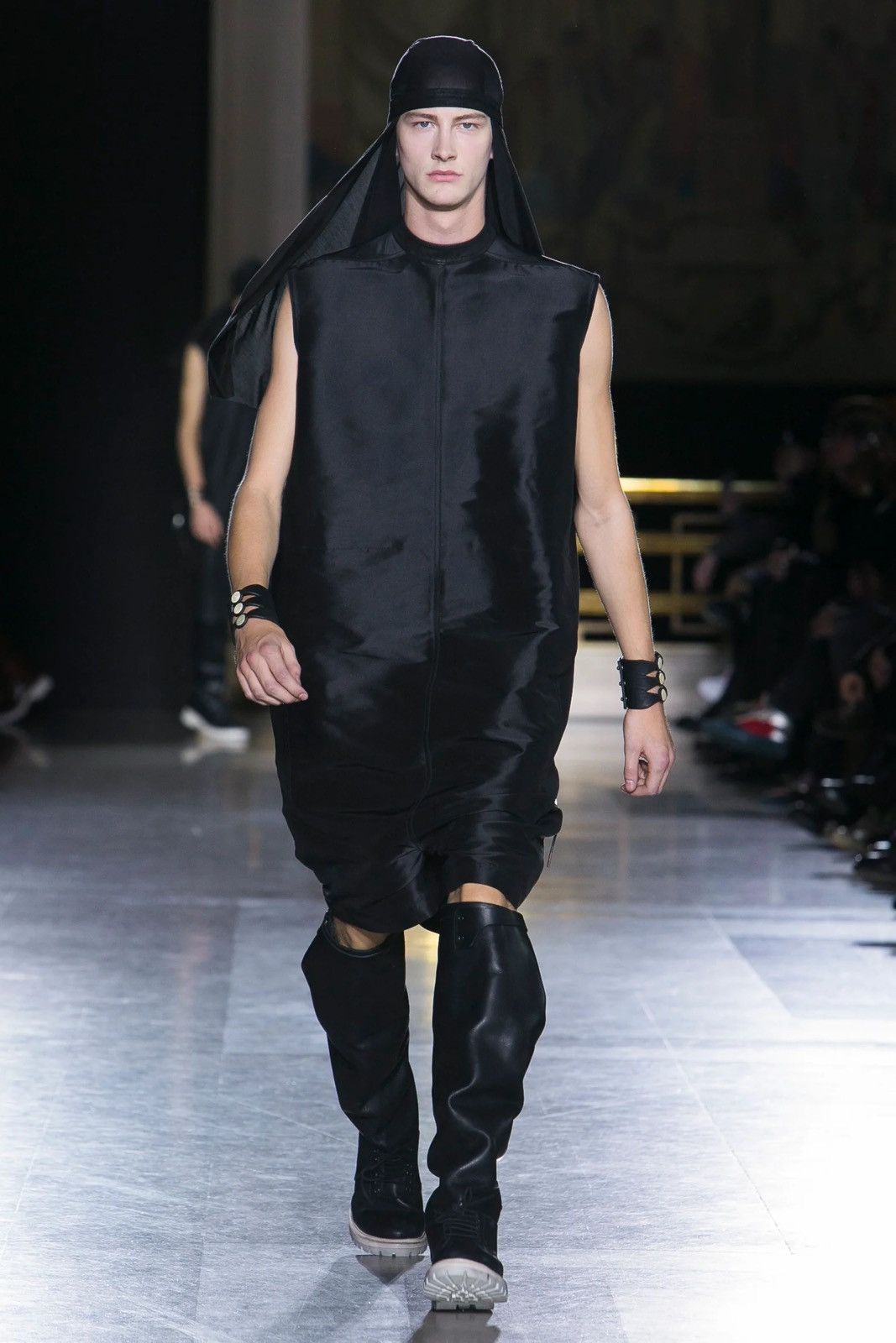 Rick Owens SAMPLE 2014 Moody Durag Lambskin Leather Head Drape Size ONE SIZE - 5 Thumbnail