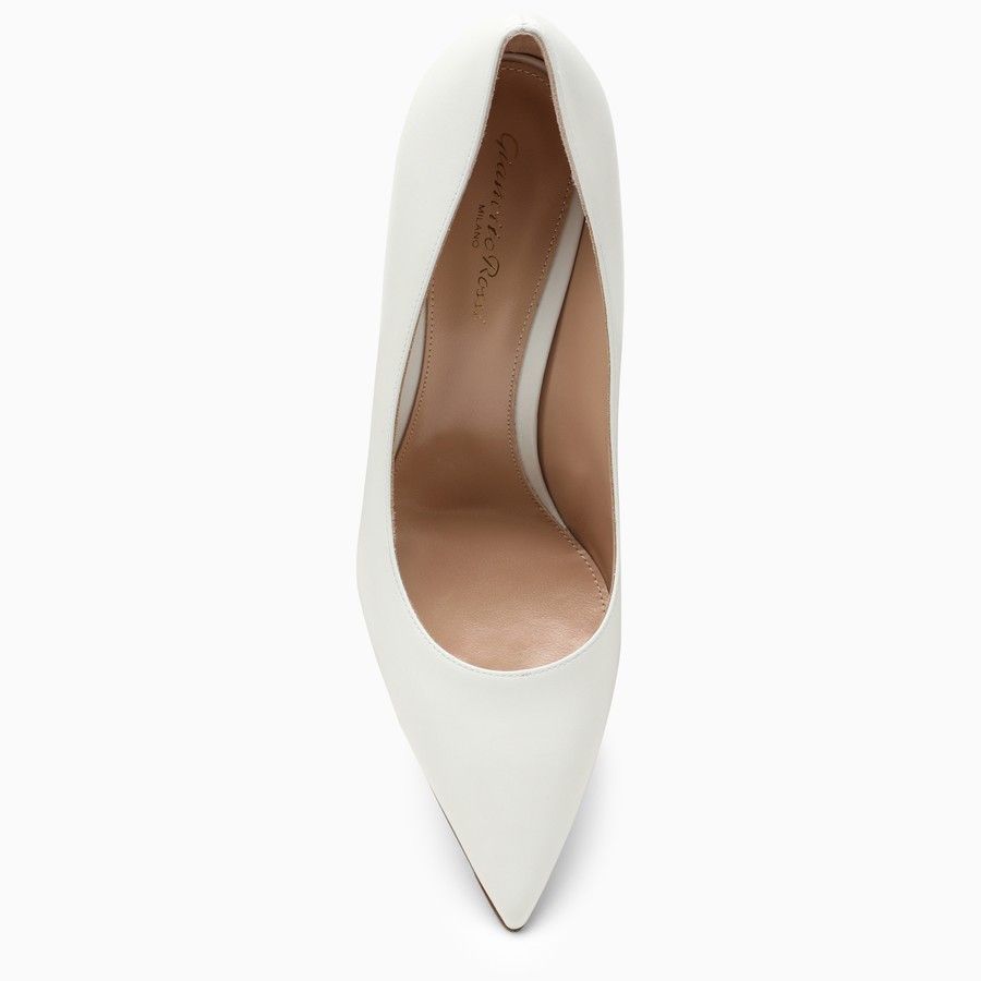 Gianvito Rossi o1d2blof0824 Leather Decollete in White Size US 6.5 / IT 36.5 - 3 Thumbnail