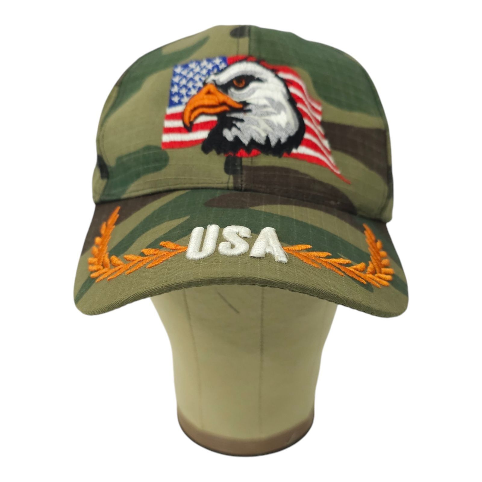 Other Bald Eagle USA Flag Camo Strapback Cap Embroidered Hat Size ONE SIZE - 9 Thumbnail