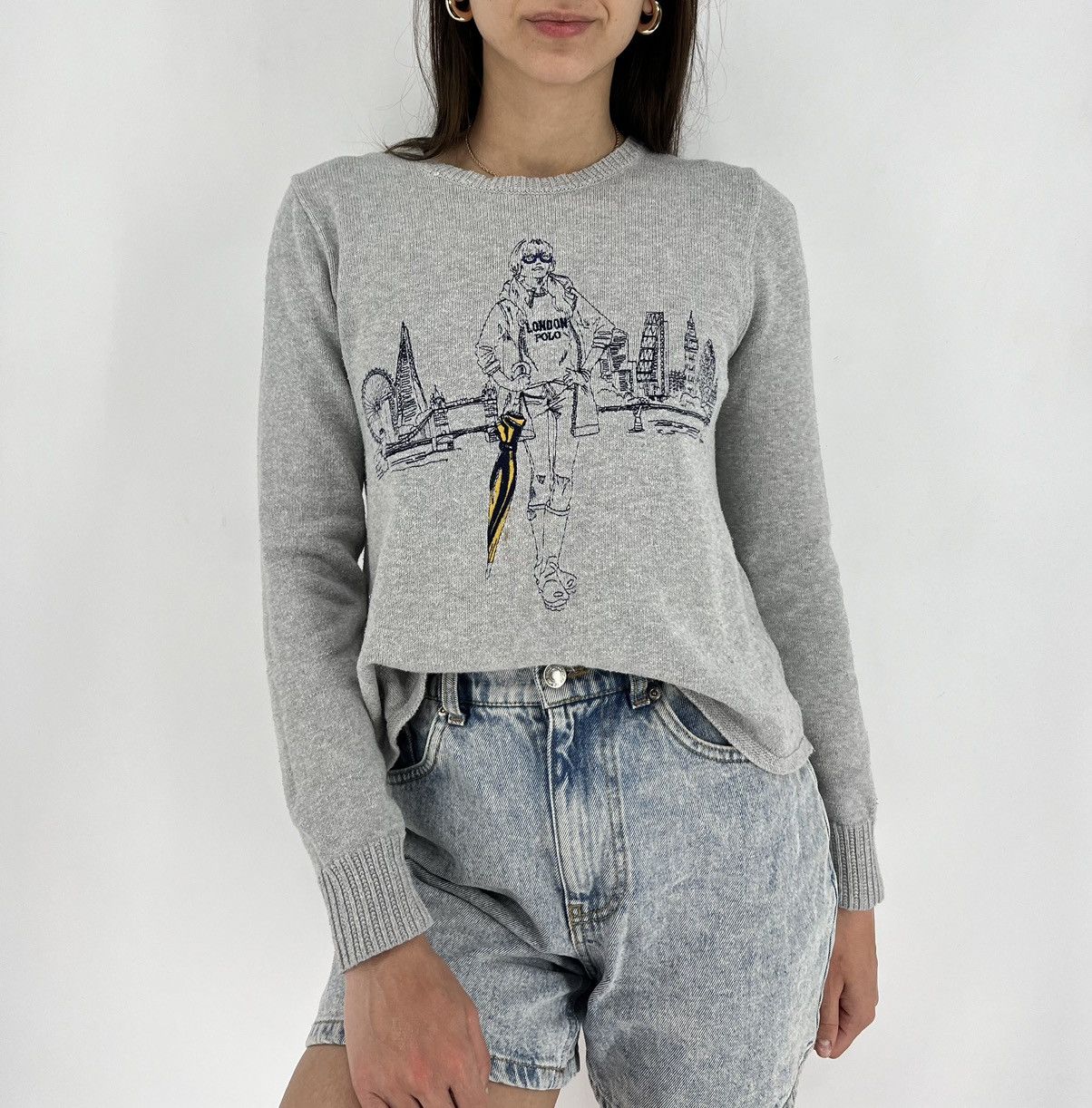 Polo Ralph Lauren × Vintage Vintage 90s Polo Ralph Lauren London Sexy Girl Sweater Size S / US 4 / IT 40 - 1 Thumbnail