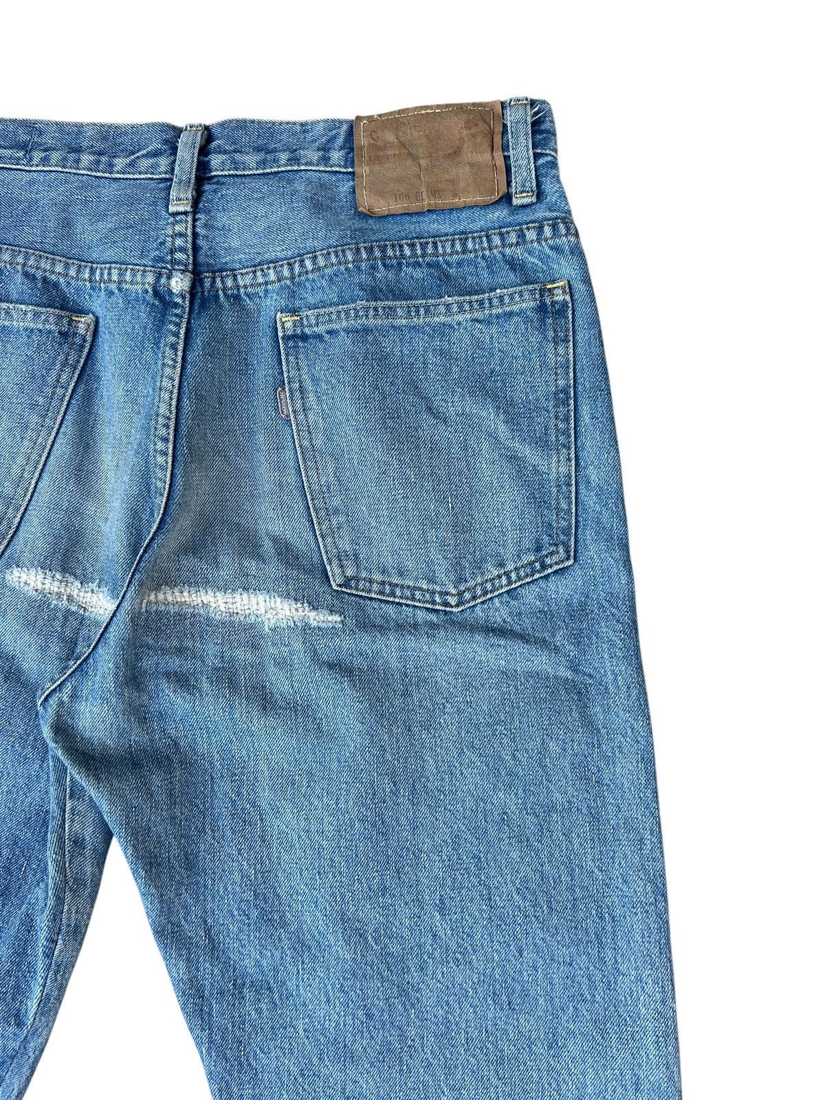 Beams Plus × Orslow Orslow 106 X Beams Ripped Distressed Denim Cropped Jeans Size US 30 / EU 46 - 18 Thumbnail