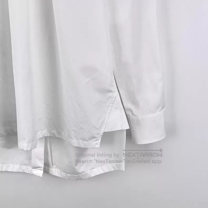 Prada Prada White button design cotton high-neck pleated long-sl Size XS / US 0-2 / IT 36-38 - 4 Thumbnail