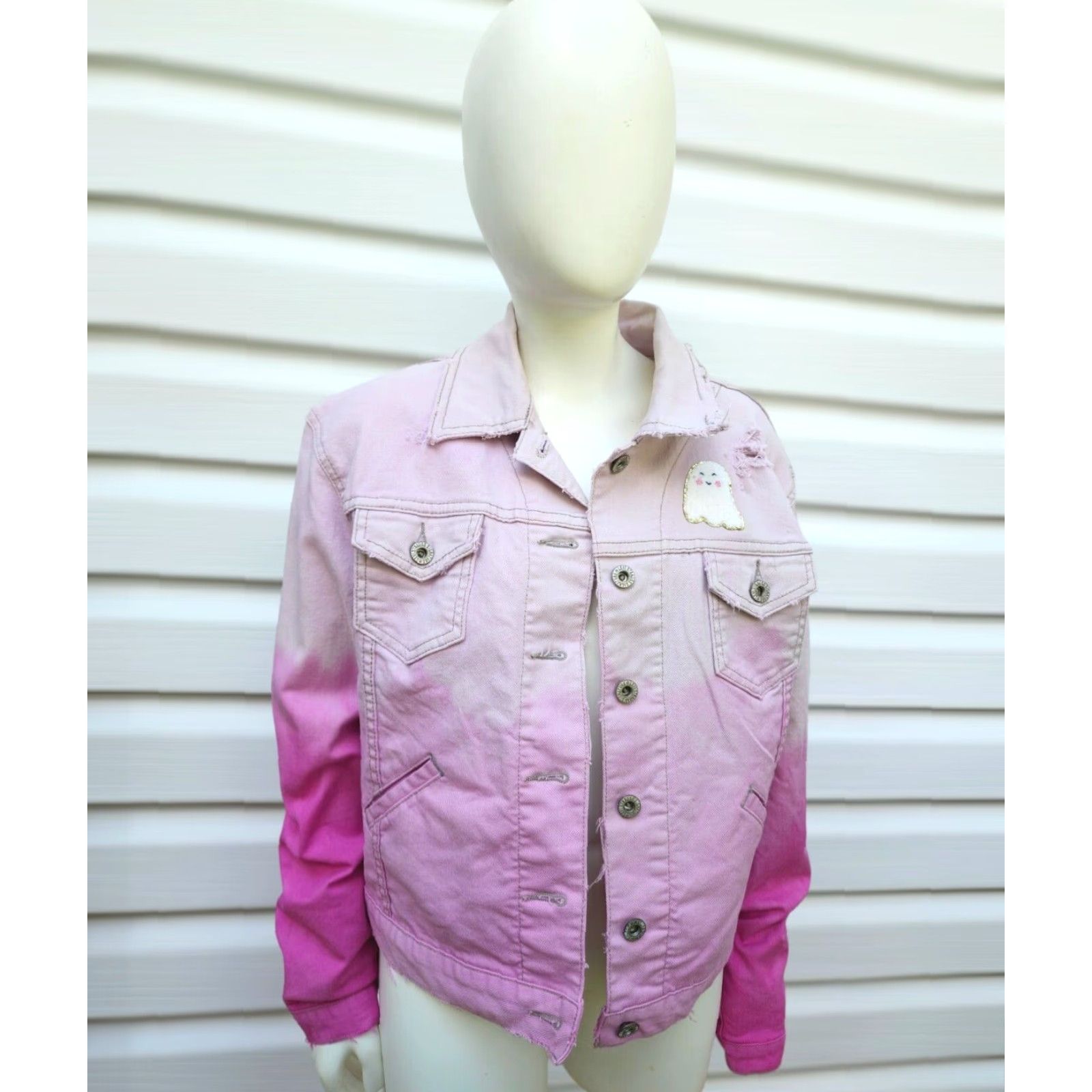 Levi's Levi's Pink Distressed Denim Women's Long Sleeve Jacket Small Size 28" / US 6 / IT 42 - 2 Thumbnail