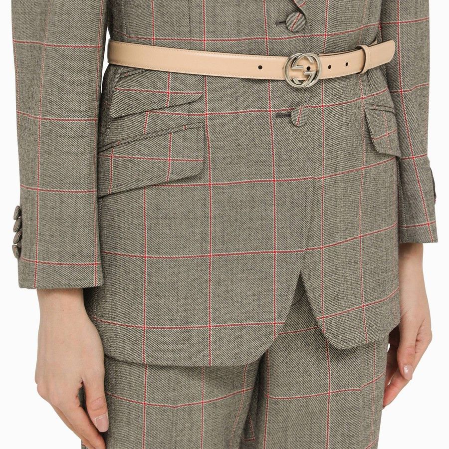 Gucci o1d2blof0824 Size: 85 / Leather GG Belt in Light Beige Size ONE SIZE - 2 Thumbnail