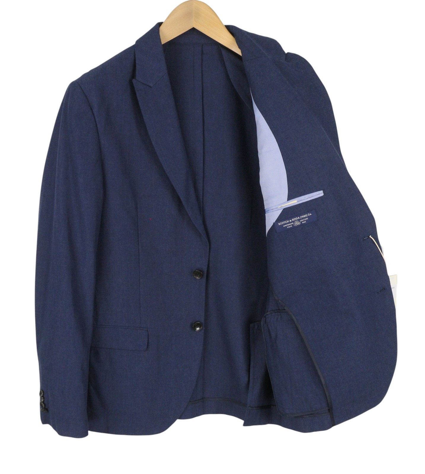 Scotch & Soda M Dark Blue Peak Lapel Single-Breasted Blazer 91049 Size 38R - 2 Thumbnail
