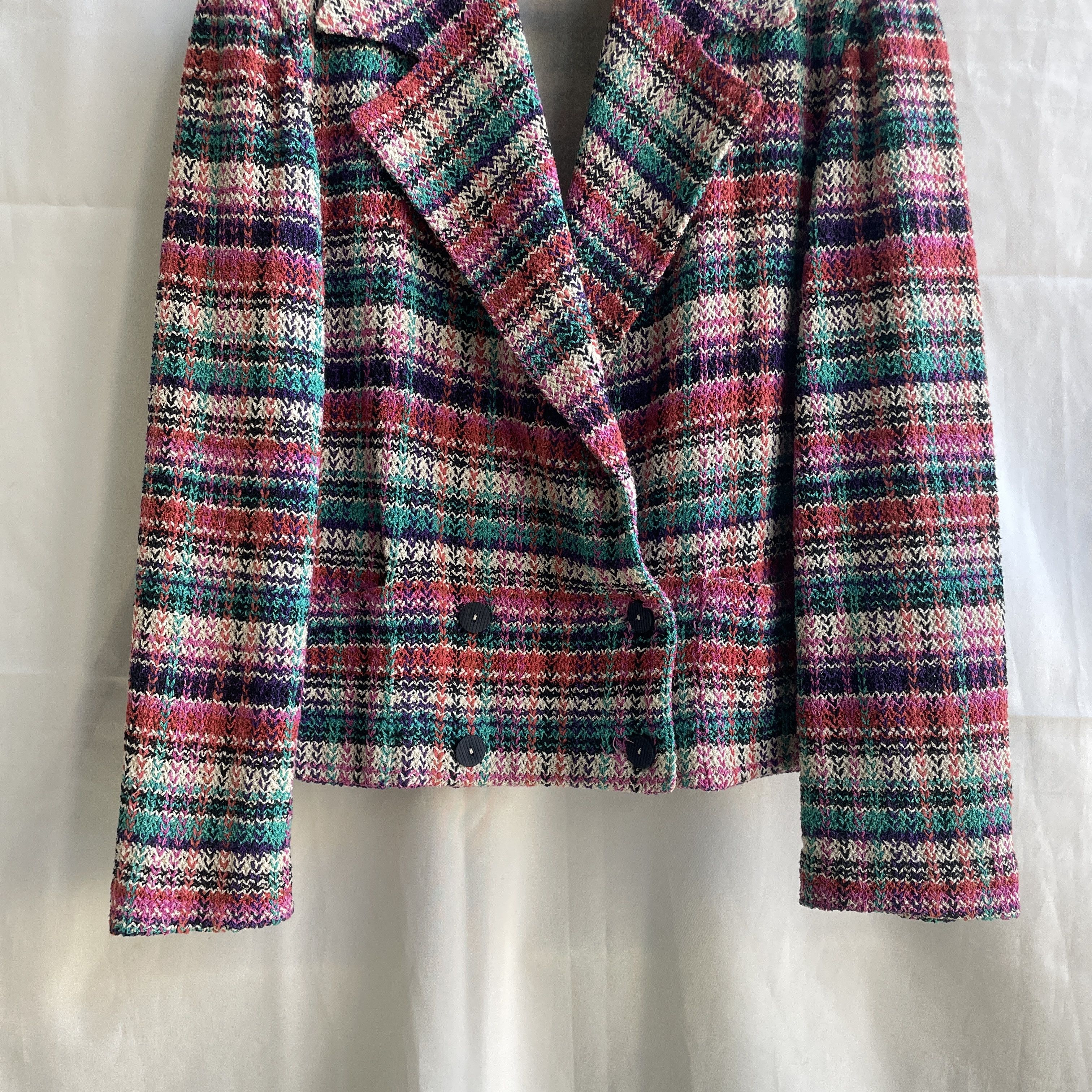 Missoni Missoni Vintage 90's Womens Woven Double Breasted Blazer Size L / US 10 / IT 46 - 6 Thumbnail
