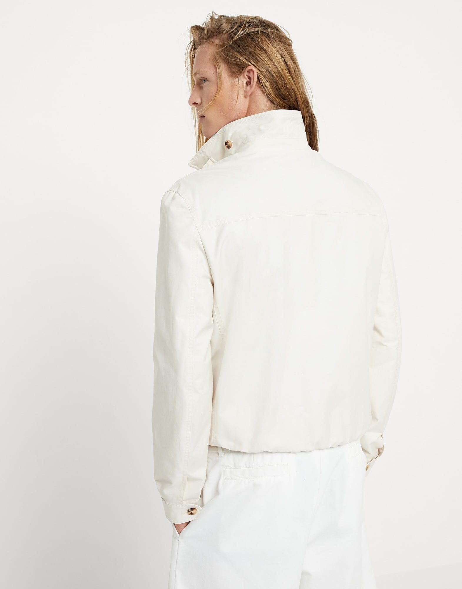 Brunello Cucinelli Jacket Water Resistant in Open White Size US S / EU 44-46 / 1 - 4 Thumbnail