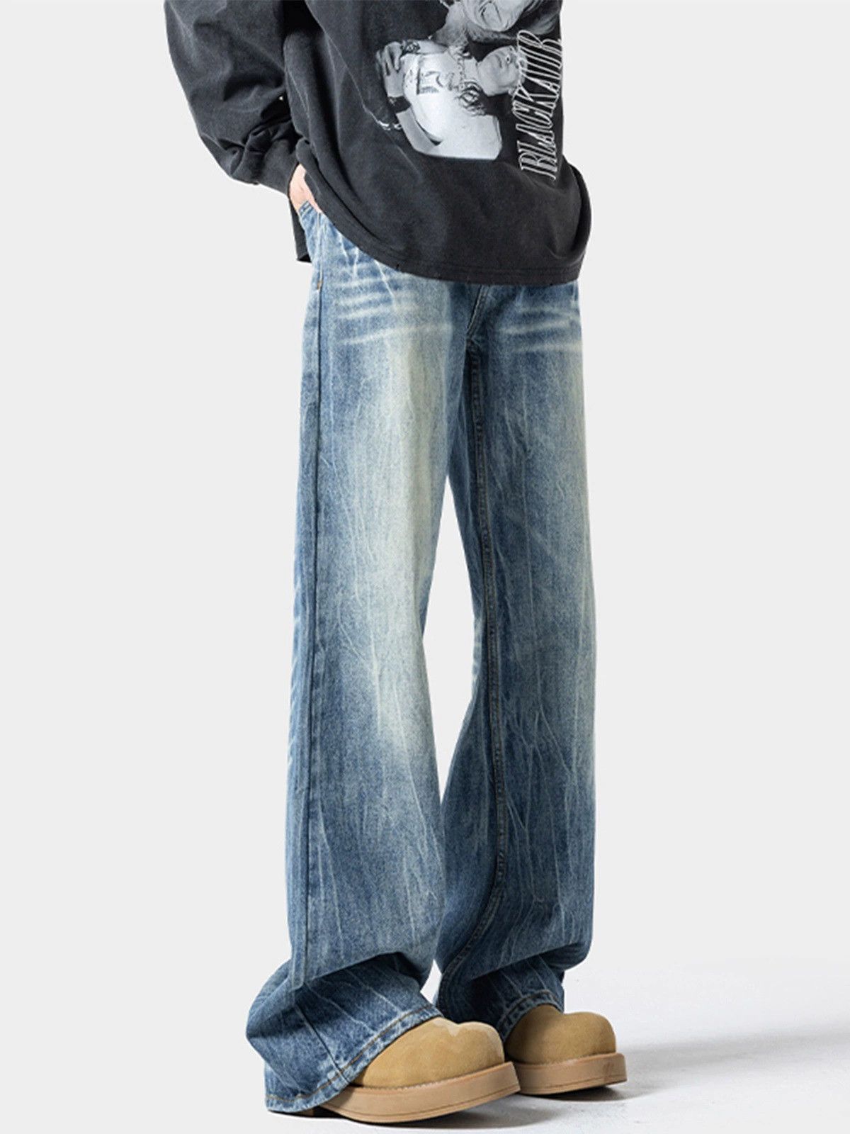 Jean High street washed American lightning distressed jeans Size US 32 / EU 48 - 2 Thumbnail