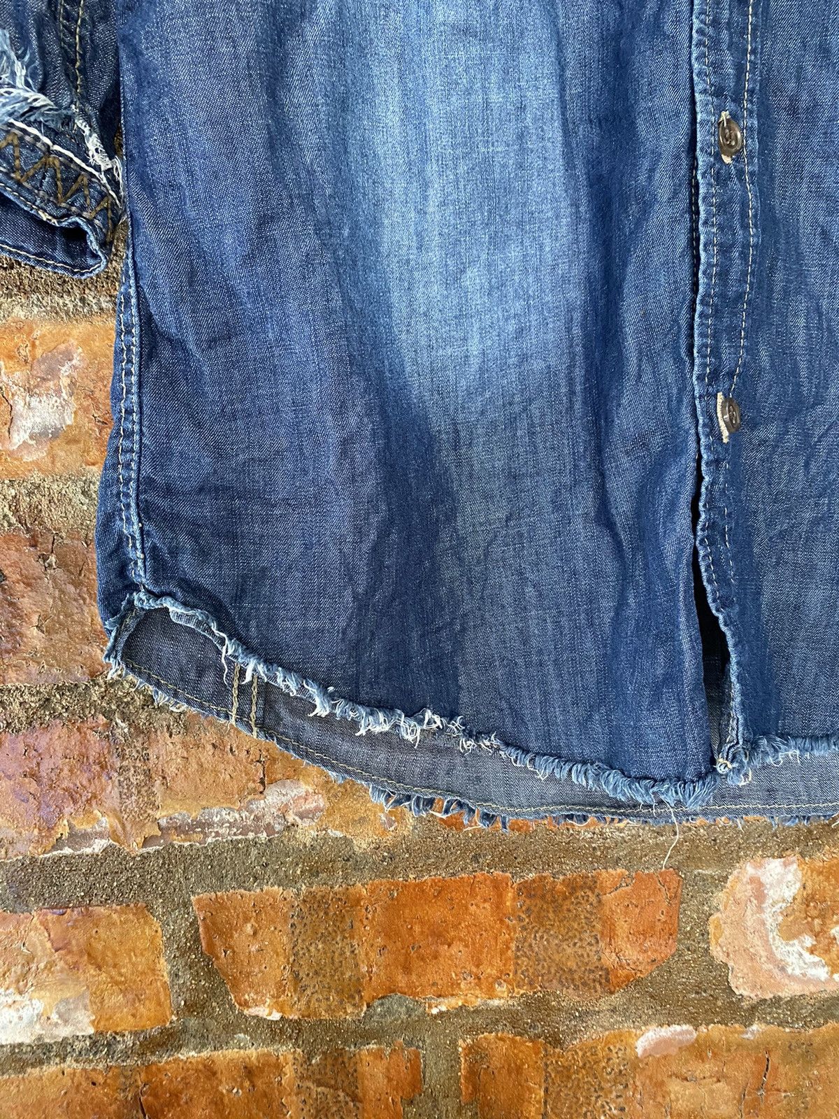 PPFM PPFM western hem fringe light denim 3/4 sleeve Size US M / EU 48-50 / 2 - 10 Thumbnail