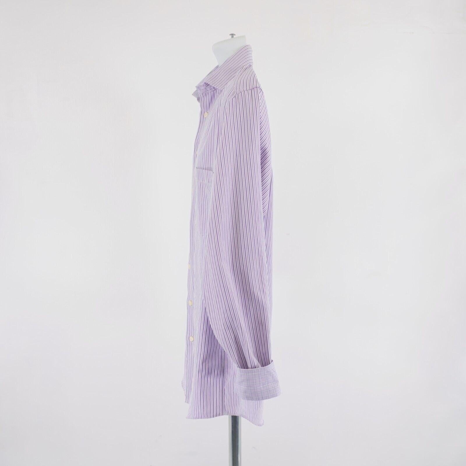 Egara Egara Non-Iron Slim Fit Large Tall 16-16.5 Purple Plaid Flip Size US L / EU 52-54 / 3 - 7 Thumbnail