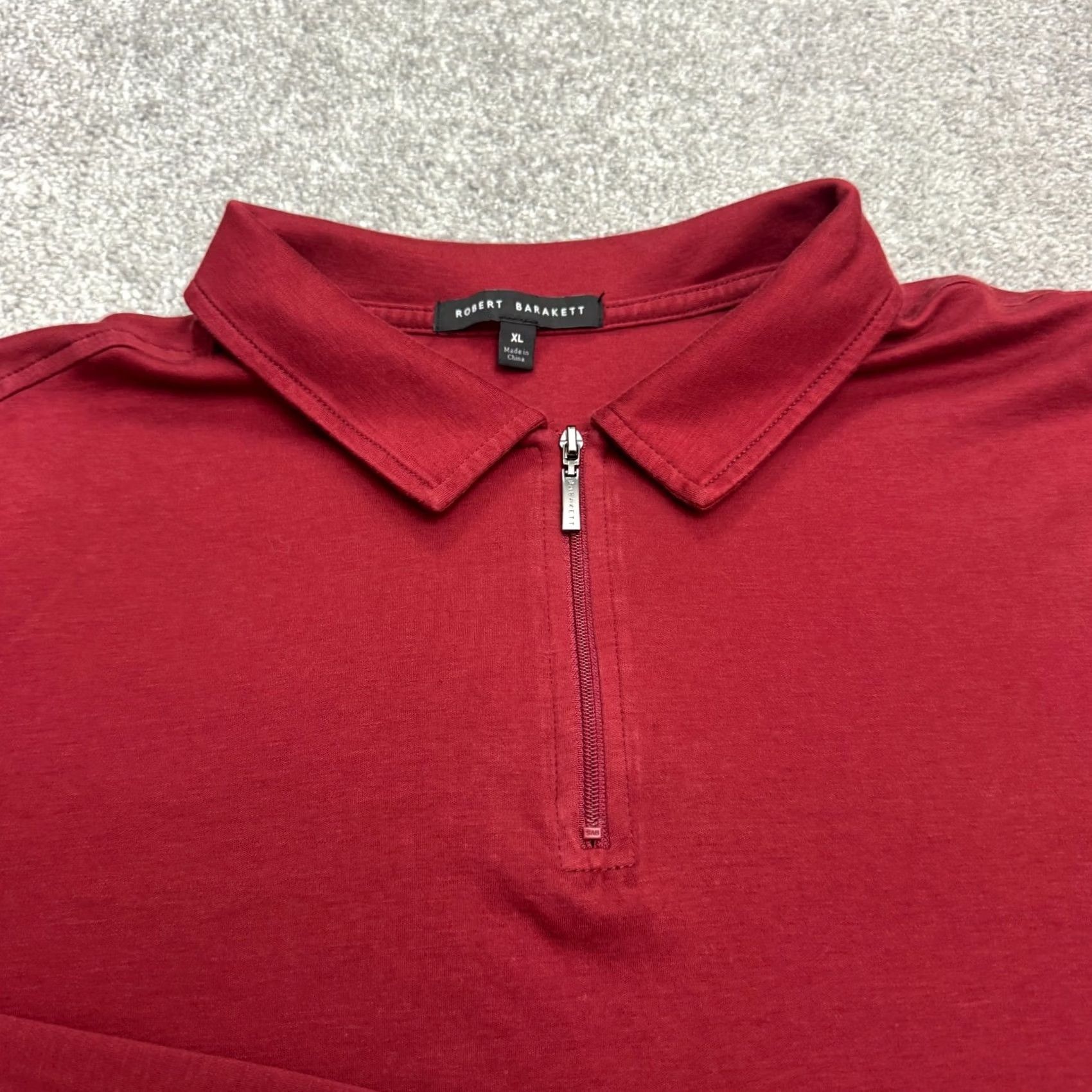 Vintage Robert Barakett Polo Shirt Men XL Red Long Sleeve Knit 100% Cotton Casual Classic Sports Size US XL / EU 56 / 4 - 4 Thumbnail