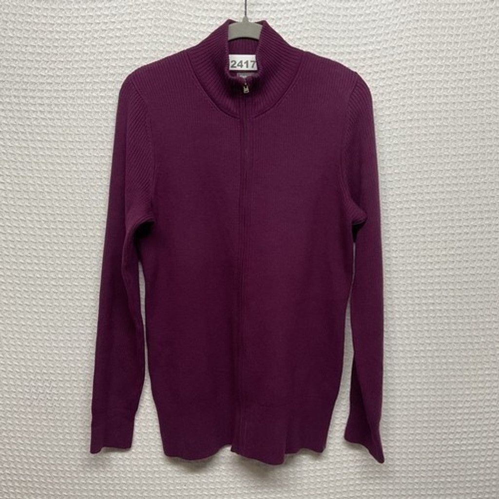 Eddie Bauer Eddie Bauer Raspberry Zip Ribbed Sweater Jacket Women XLT Size XL / US 12-14 / IT 48-50 - 1 Thumbnail