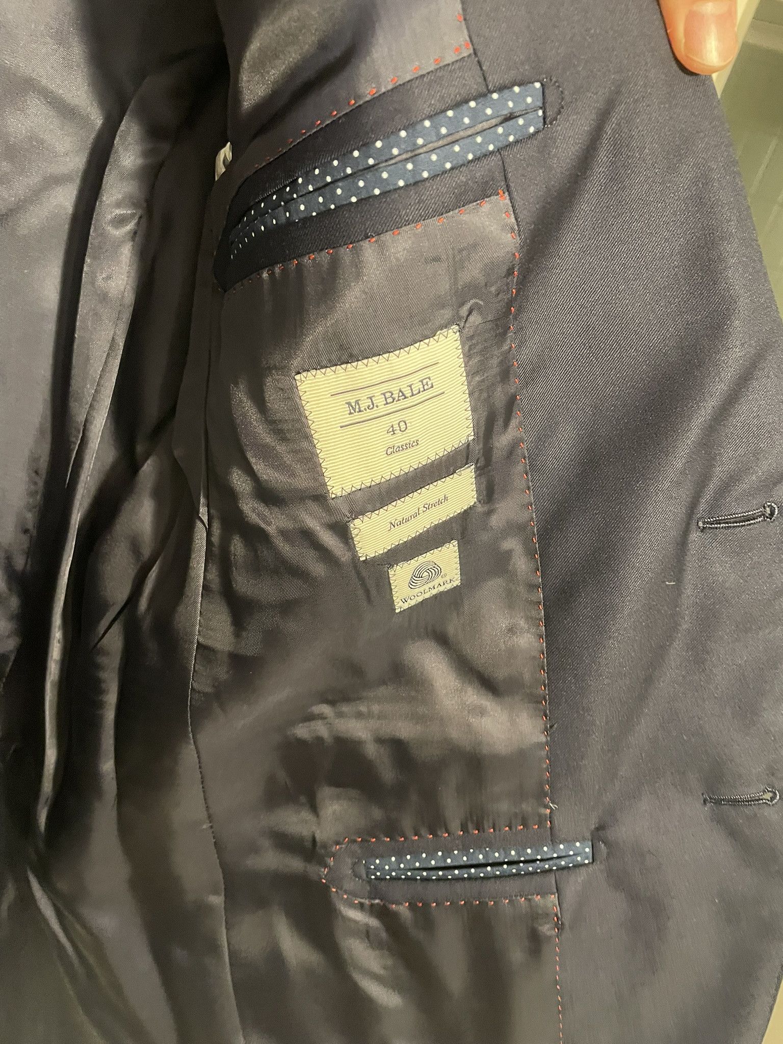 M.J. Bale MJ Bale navy suit jacket. Size 40R - 7 Thumbnail