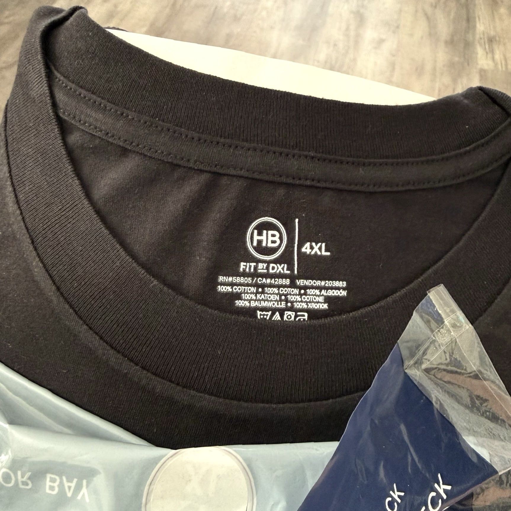 Vintage HB Harbor Bay Black Crew Neck T-Shirts Mens 4XL 2 Pack 100% Cotton | Big & Tall Size US XXL / EU 58 / 5 - 2 Thumbnail