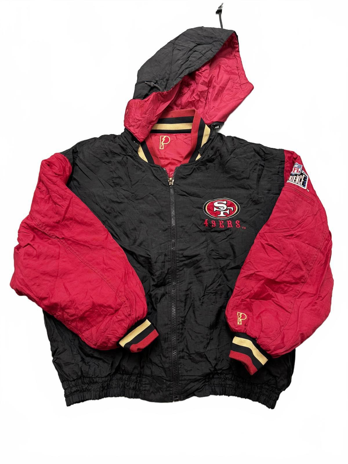 Vintage San Francisco 49ers Hooded Jacket Black and Red