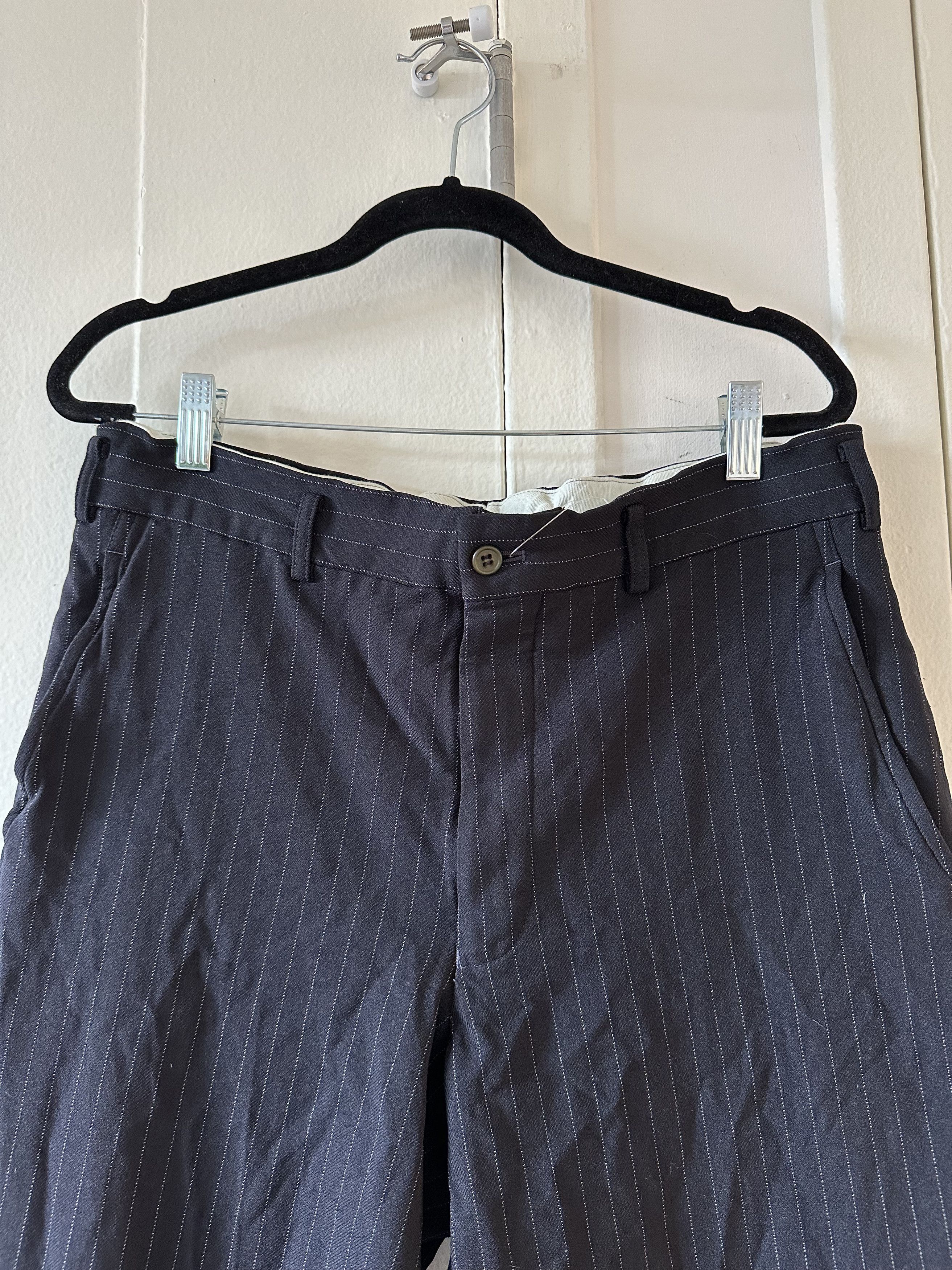 Comme des Garcons Comme des Garcons Homme Deux Pinstriped Trousers Size US 32 / EU 48 - 2 Thumbnail