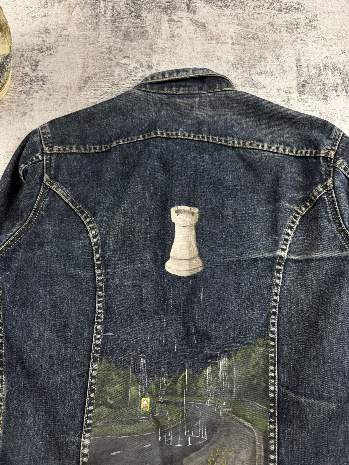 Diesel Diesel Custom 1 of 1 Chess Design Blue Men’s Medium Vintage Denim Jeans Jacket Size US M / EU 48-50 / 2 - 18 Thumbnail