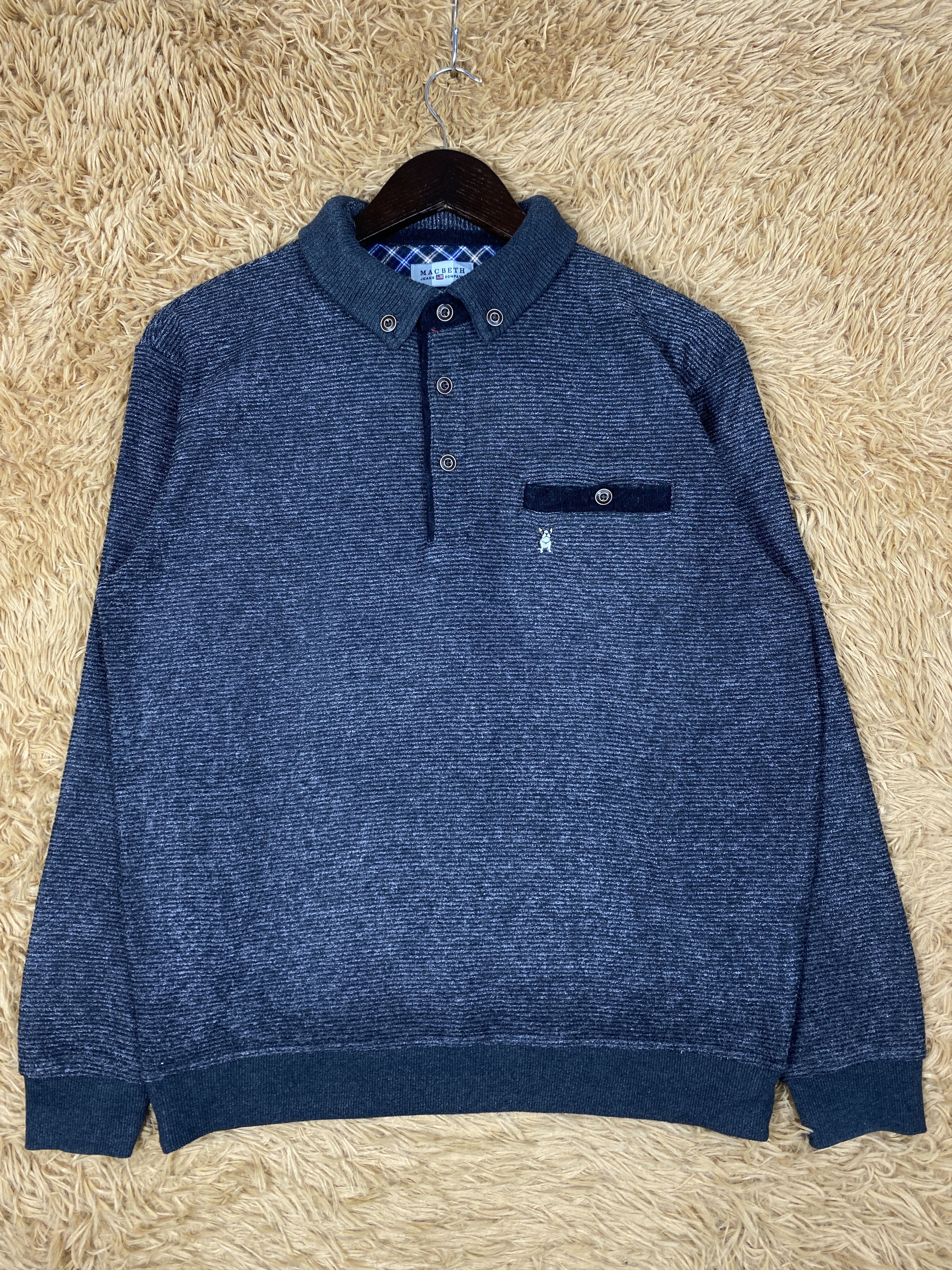 Macbeth Vintage Mac Beth Half Button Sweatshirts PS0386 Size US M / EU 48-50 / 2 - 1 Thumbnail