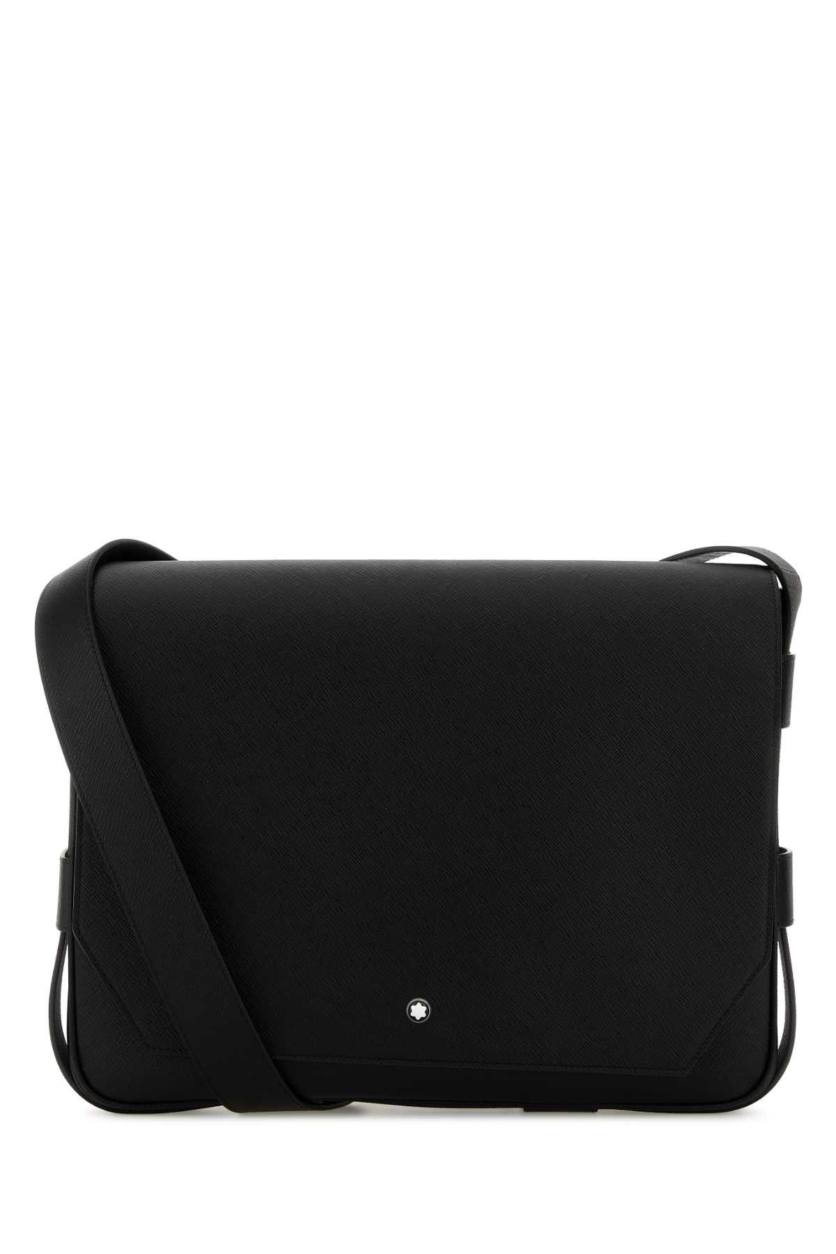 Montblanc Black Leather Messenger Crossbody Bag Size ONE SIZE - 1 Thumbnail