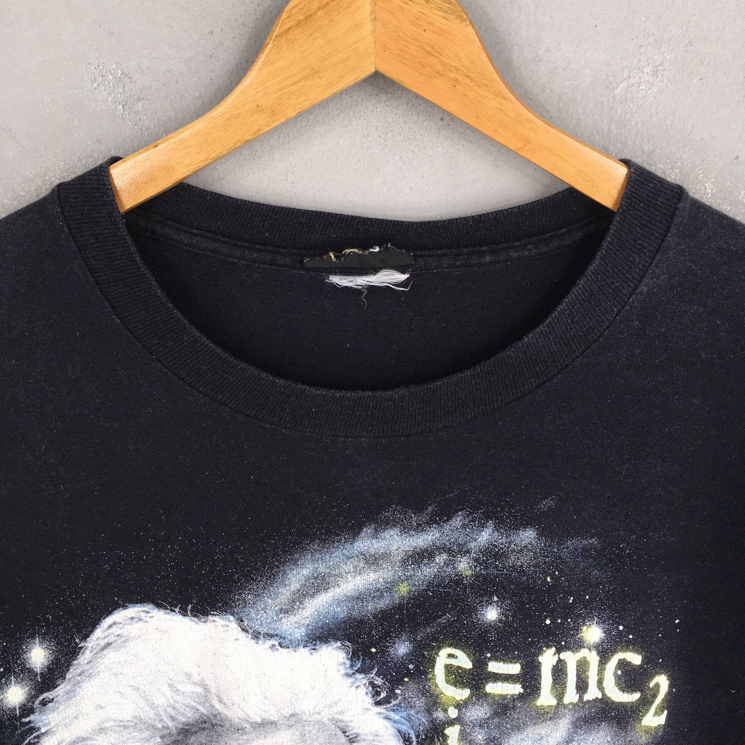 Arts & Science × Vintage Vintage 90's Albert Einstein Genius Black T shirt Medium Size US M / EU 48-50 / 2 - 2 Thumbnail