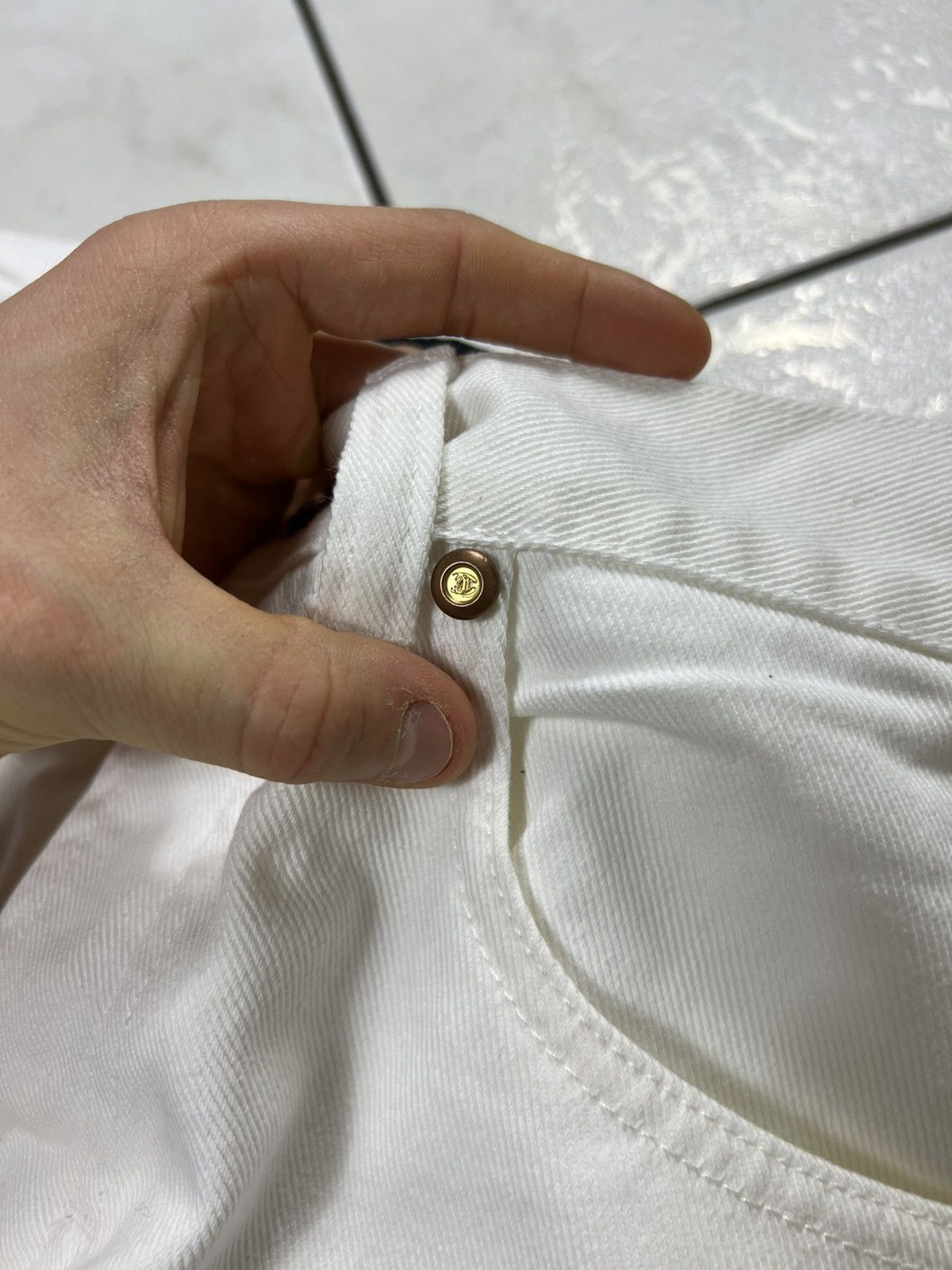 Roberto Cavalli Vintage Just Roberto Cavalli archive white denim jeans pants Size US 32 / EU 48 - 8 Thumbnail
