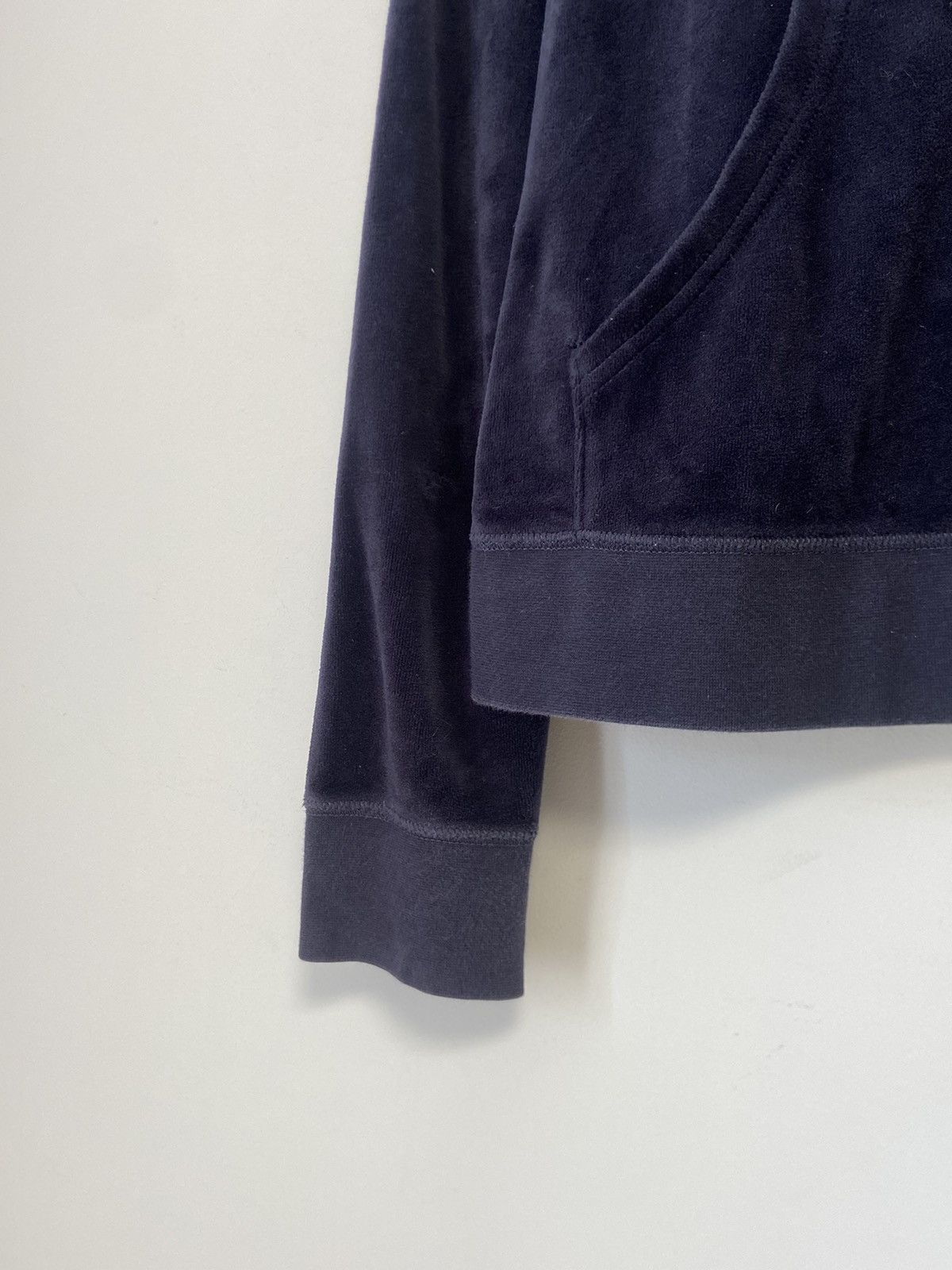 Juicy Couture × Vintage Vintage Juicy Couture Hoodie Sweatshirt Navy Blue Velour y2k Size XL / US 12-14 / IT 48-50 - 5 Thumbnail