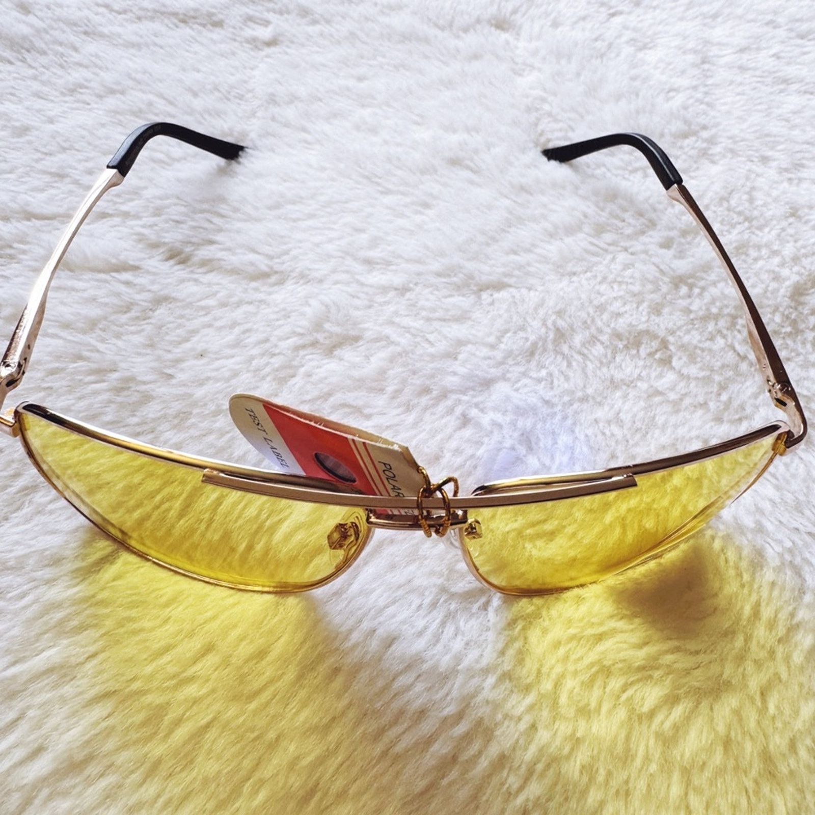 Other Oscar Clear Yellow w/ Gold Rim Aviator Sunglasses Size ONE SIZE - 4 Thumbnail