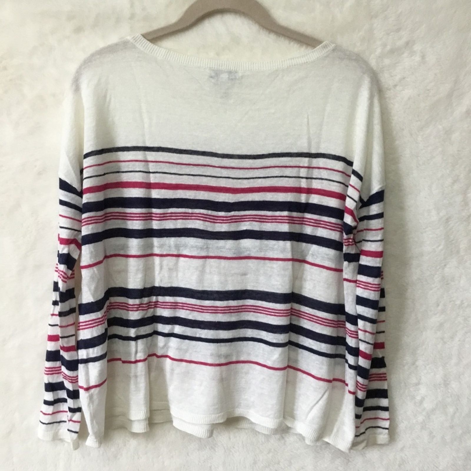 Joie Joie White Multi-Striped Linen Sweater Size XS / US 0-2 / IT 36-38 - 5 Thumbnail