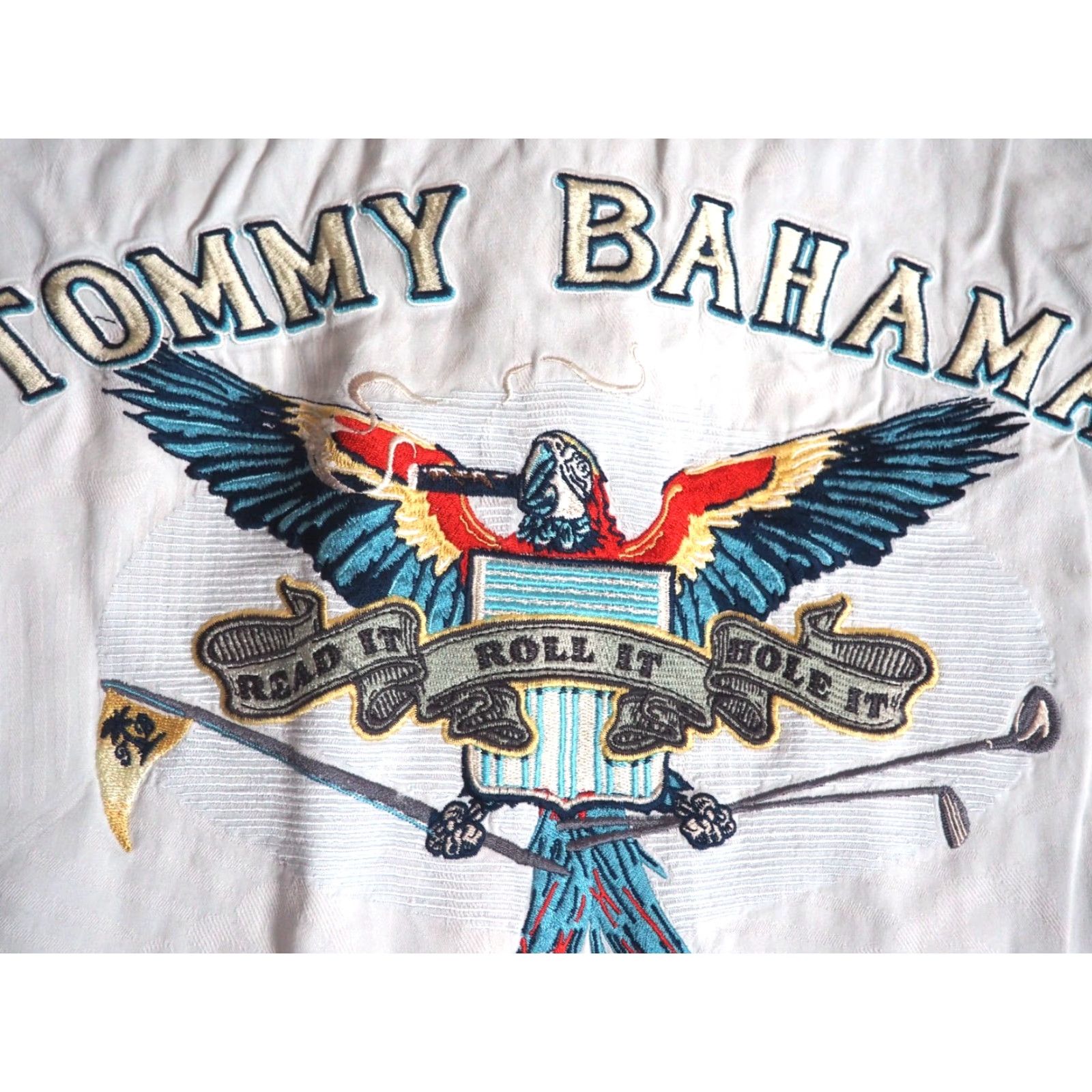 Tommy Bahama VINTAGE Tommy Bahama Shirt Parrot Golf Silk Hawaiian Button-Up Short Sleeve M Blue Size US M / EU 48-50 / 2 - 5 Thumbnail