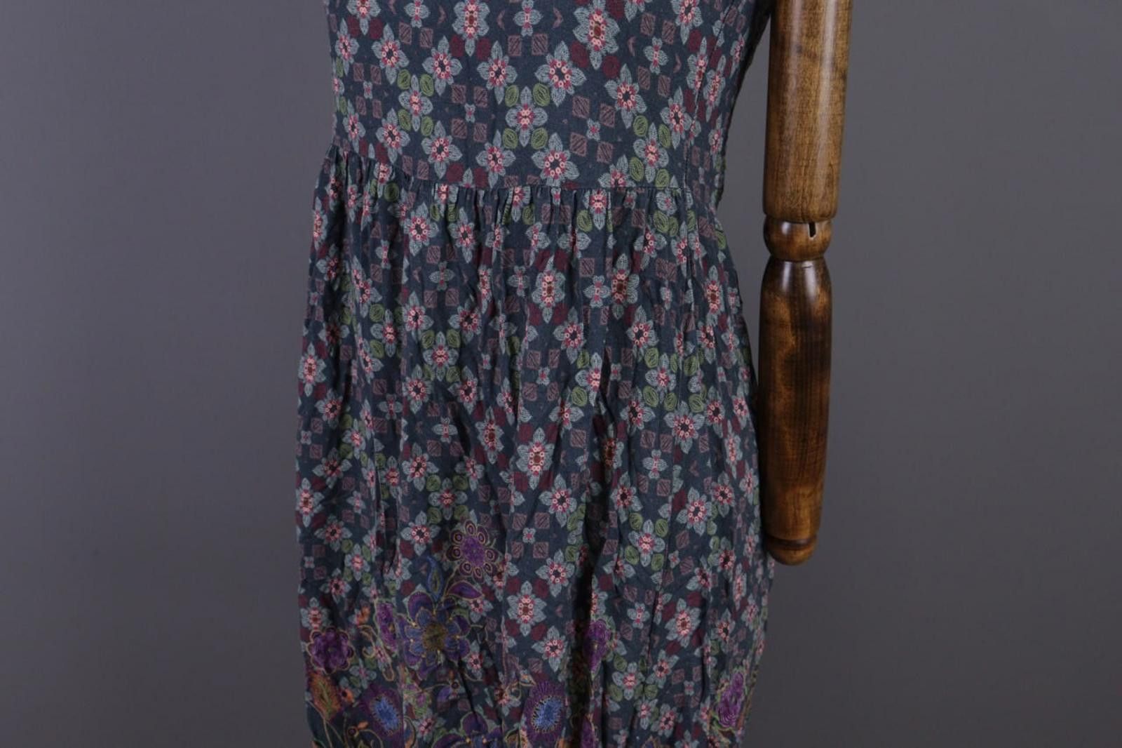 Designer Deerberg Gray Floral Multicoloured A-Line Long Dress Size S Size S / US 4 / IT 40 - 9 Thumbnail