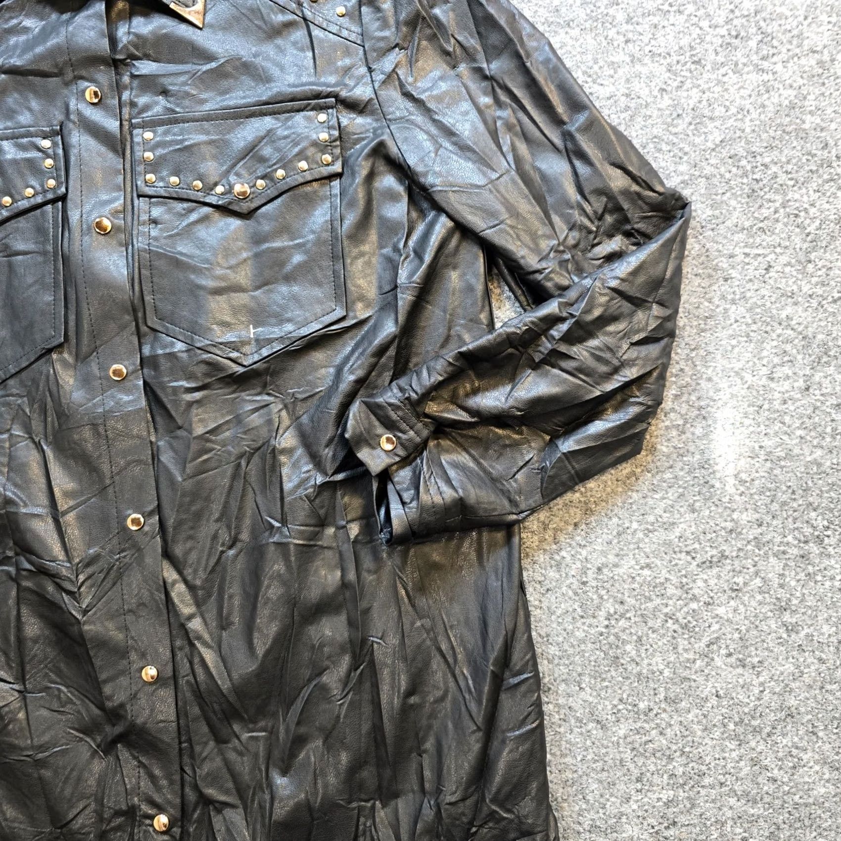 Zara Zara Dress Womens Small Black Vegan Leather Studded Western Biker Grunge Withcy Dress Short Fall Spring Summer Casual Party/Cocktail Travel Womens Size S / US 4 / IT 40 - 6 Thumbnail