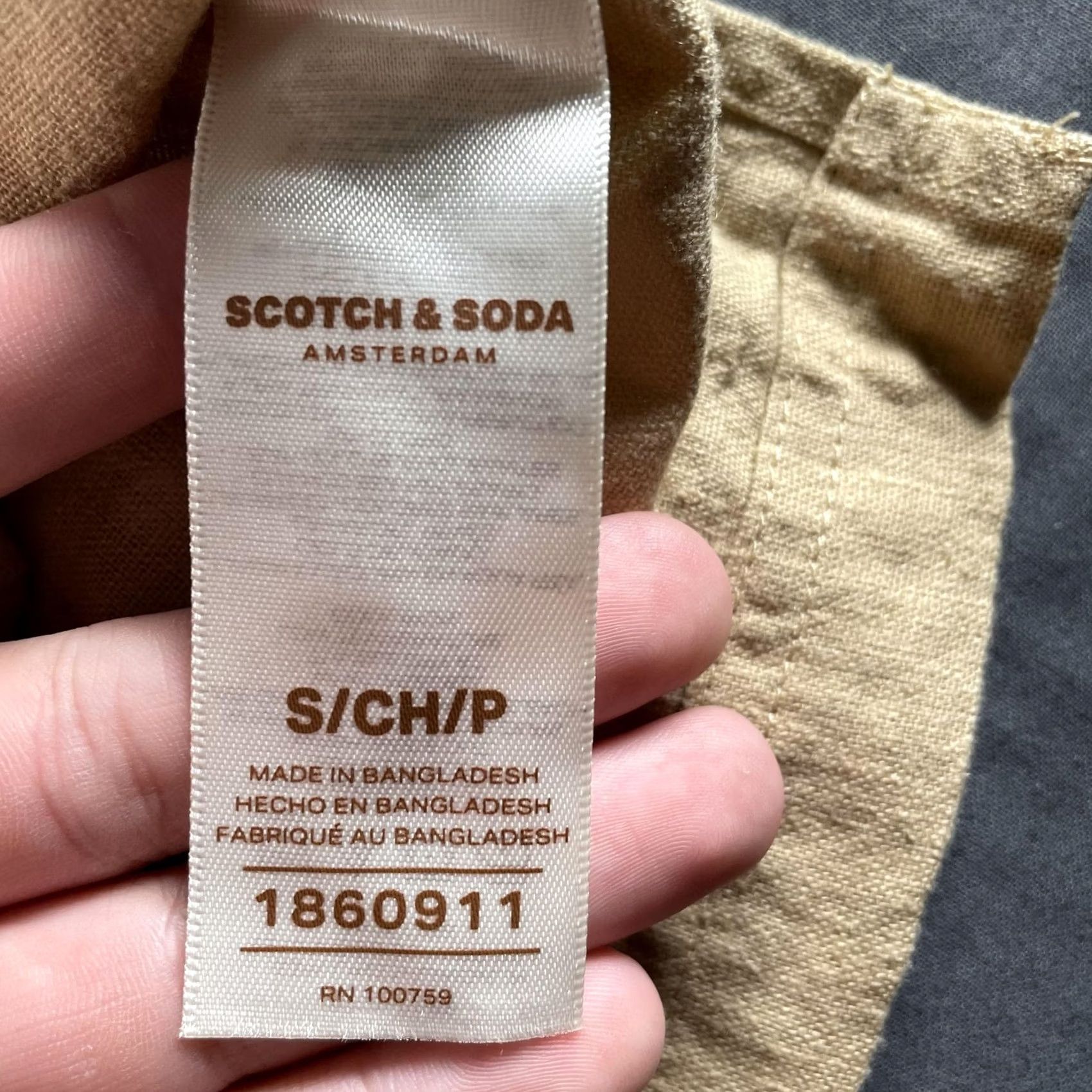 Scotch & Soda Scotch & Soda Shirt Mens Small Beige Linen Blend Short Sleeve Button Up Casual Size US S / EU 44-46 / 1 - 6 Thumbnail