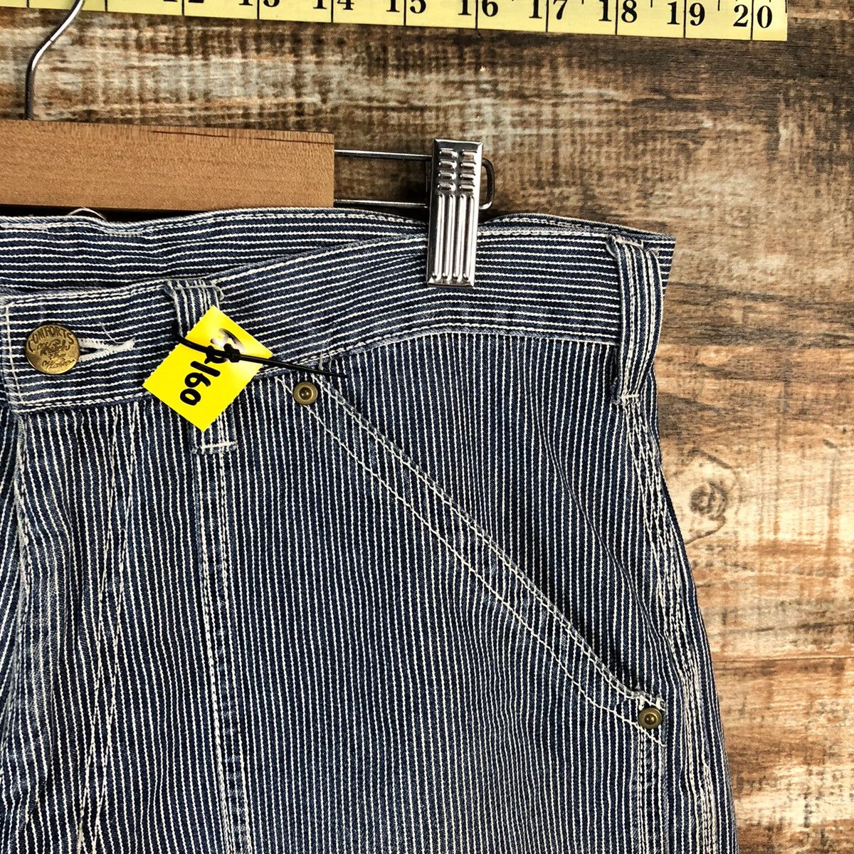 Japanese Brand Dogman Blue Striped Multipocket utility cargo Pants #A2160 Size US 33 - 8 Thumbnail