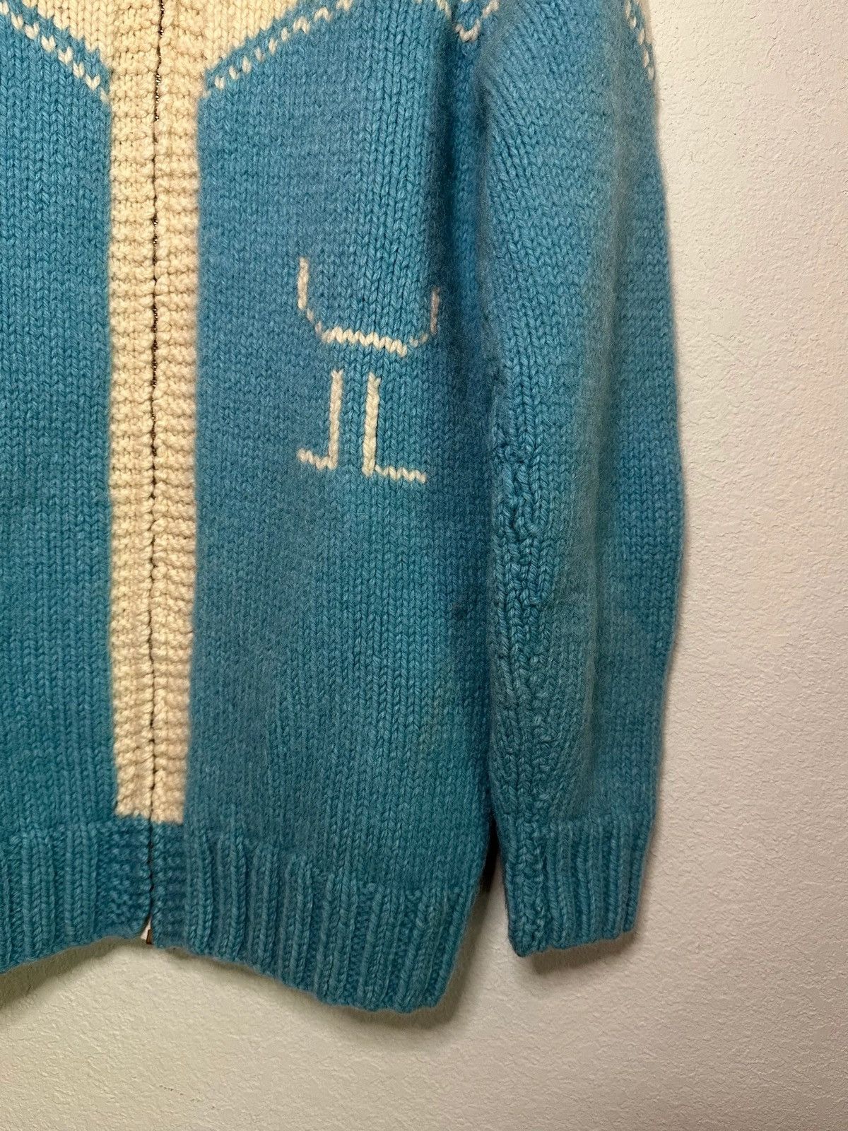 Vintage 50’s Western Cowichan Zip-Up Sweater Jacket (Unisex/Men’s L) Size US L / EU 52-54 / 3 - 3 Thumbnail