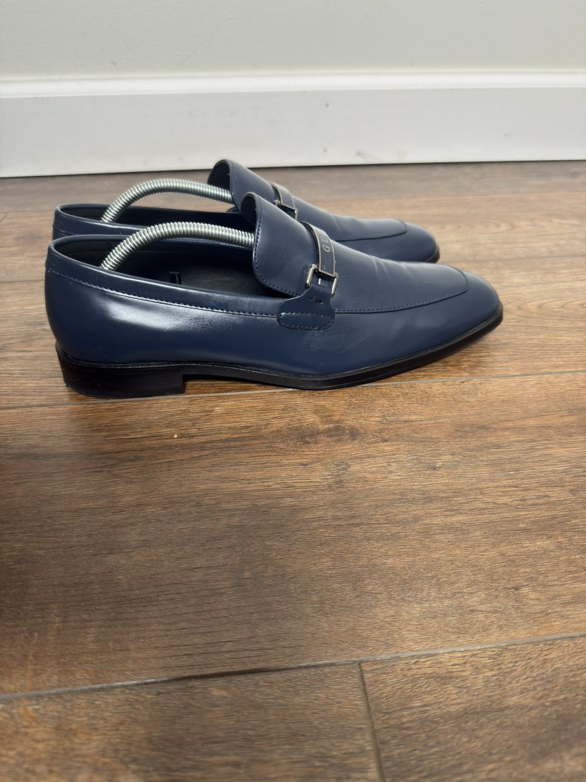 Guess GUESS Men’s Navy Blue Dress Loafers – Metal Logo Detail Size US 9.5 / EU 42-43 - 2 Thumbnail