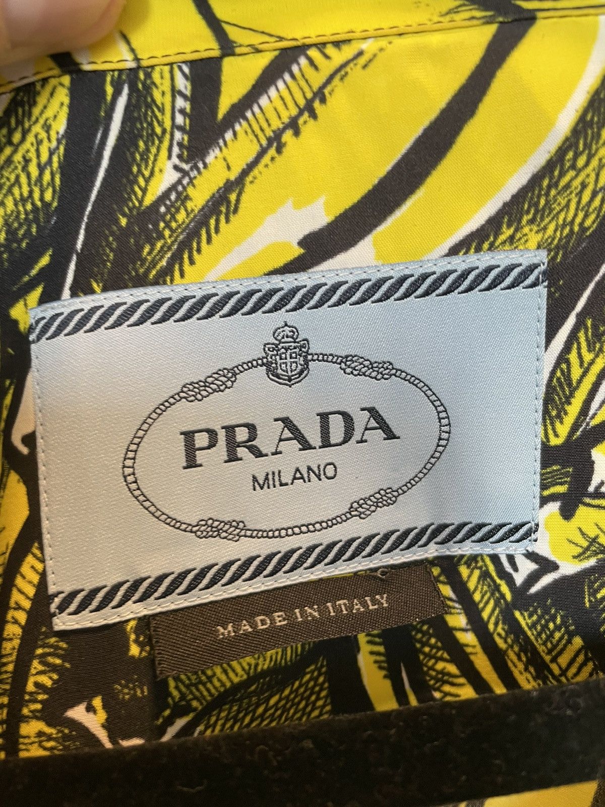 Prada Prada Banana and Flame Nylon Camp Collar Shirt Size US XL / EU 56 / 4 - 3 Thumbnail
