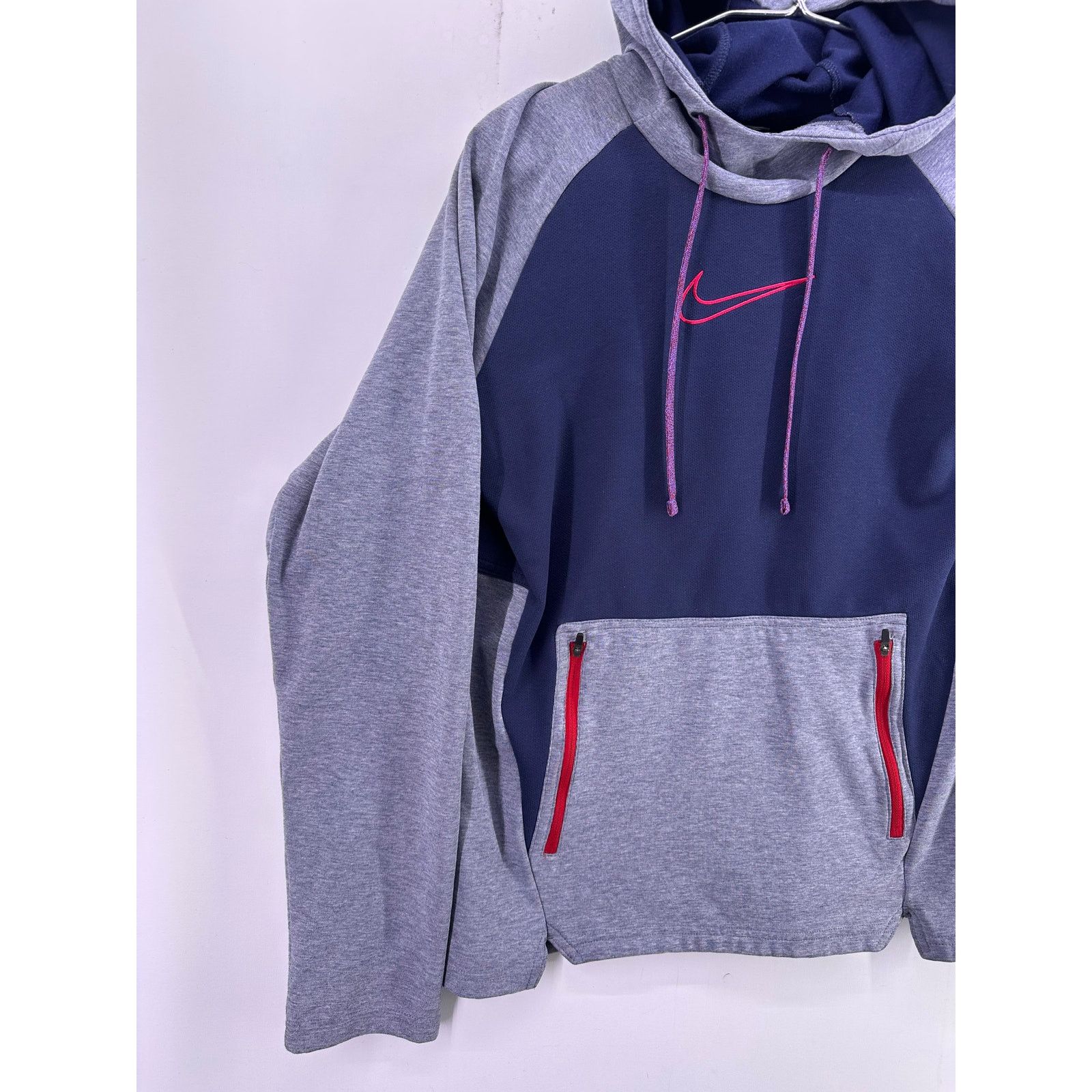 Nike NikeGray Blue Therma Fit Center SwooshHoodie Sz medium Size US M / EU 48-50 / 2 - 2 Thumbnail