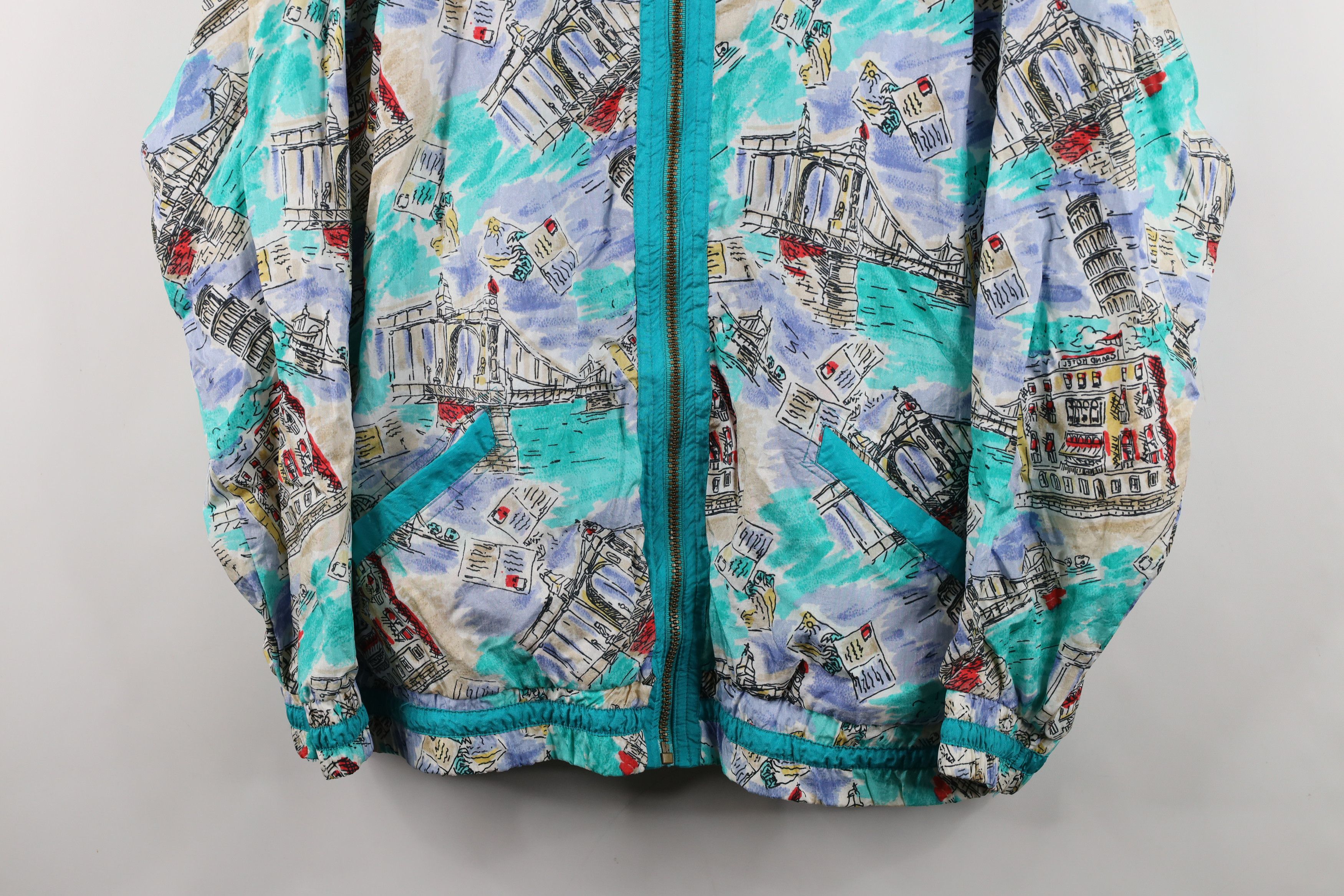 Vintage Vintage 90s Streetwear Over Print Lined Windbreaker Jacket Size L / US 10 / IT 46 - 3 Thumbnail
