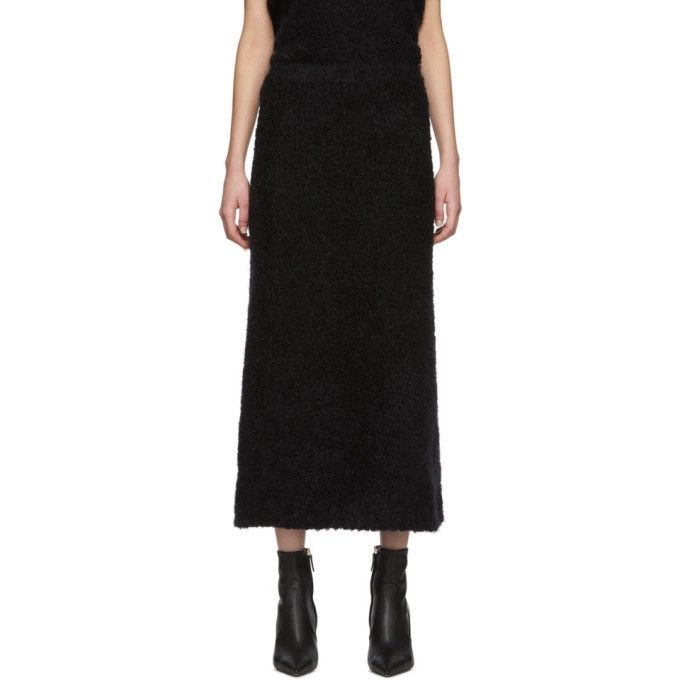 Toteme Toteme Black Boucle Nevis Midi Skirt Size 26" / US 2 / IT 38 - 2 Thumbnail